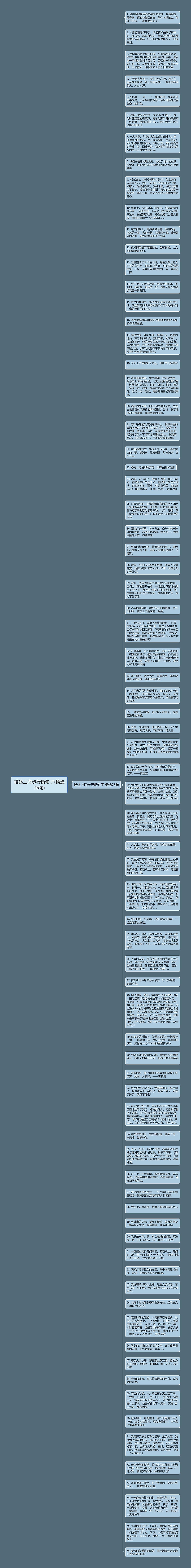 描述上海步行街句子(精选76句)思维导图