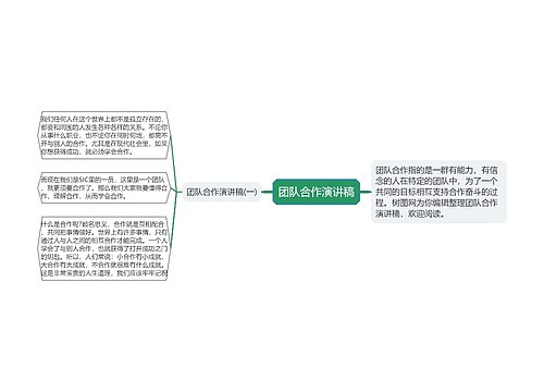 团队合作演讲稿