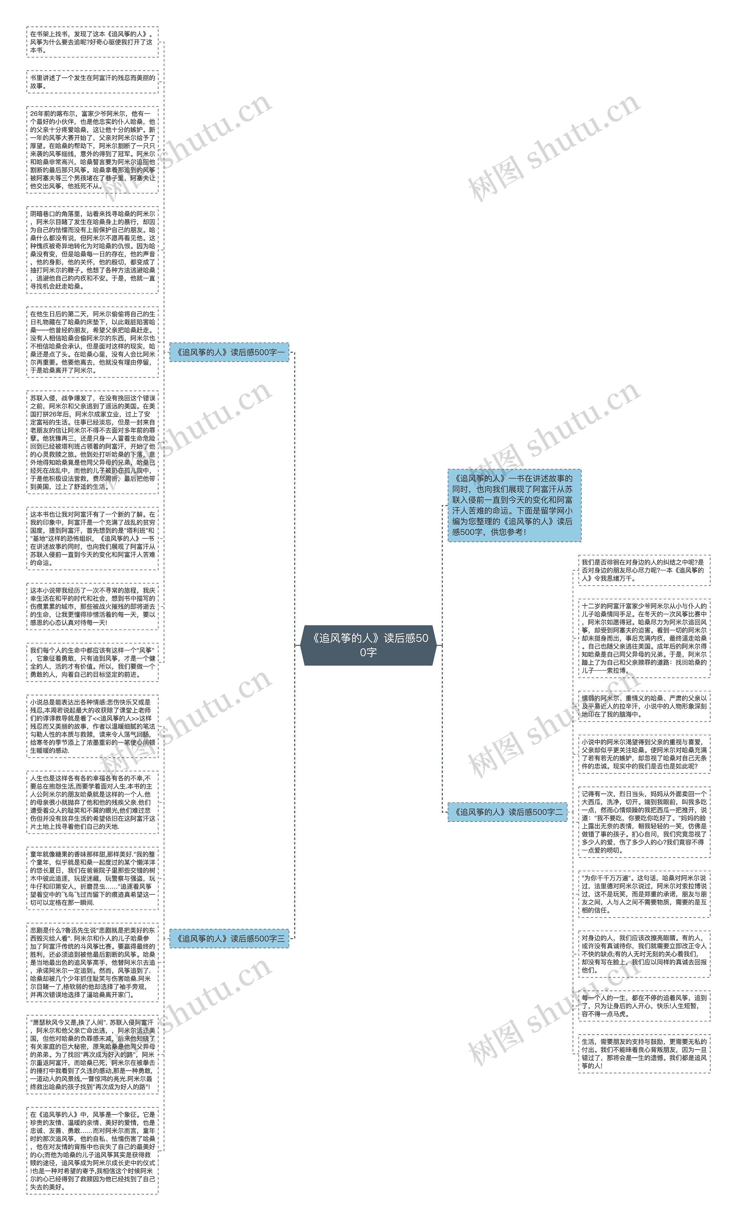 《追风筝的人》读后感500字思维导图
