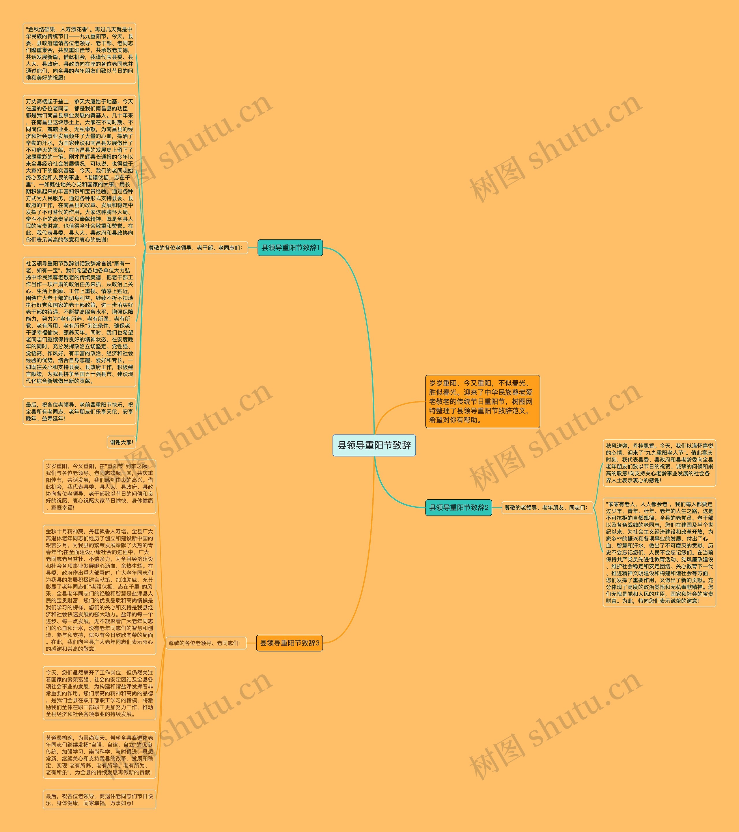 县领导重阳节致辞思维导图