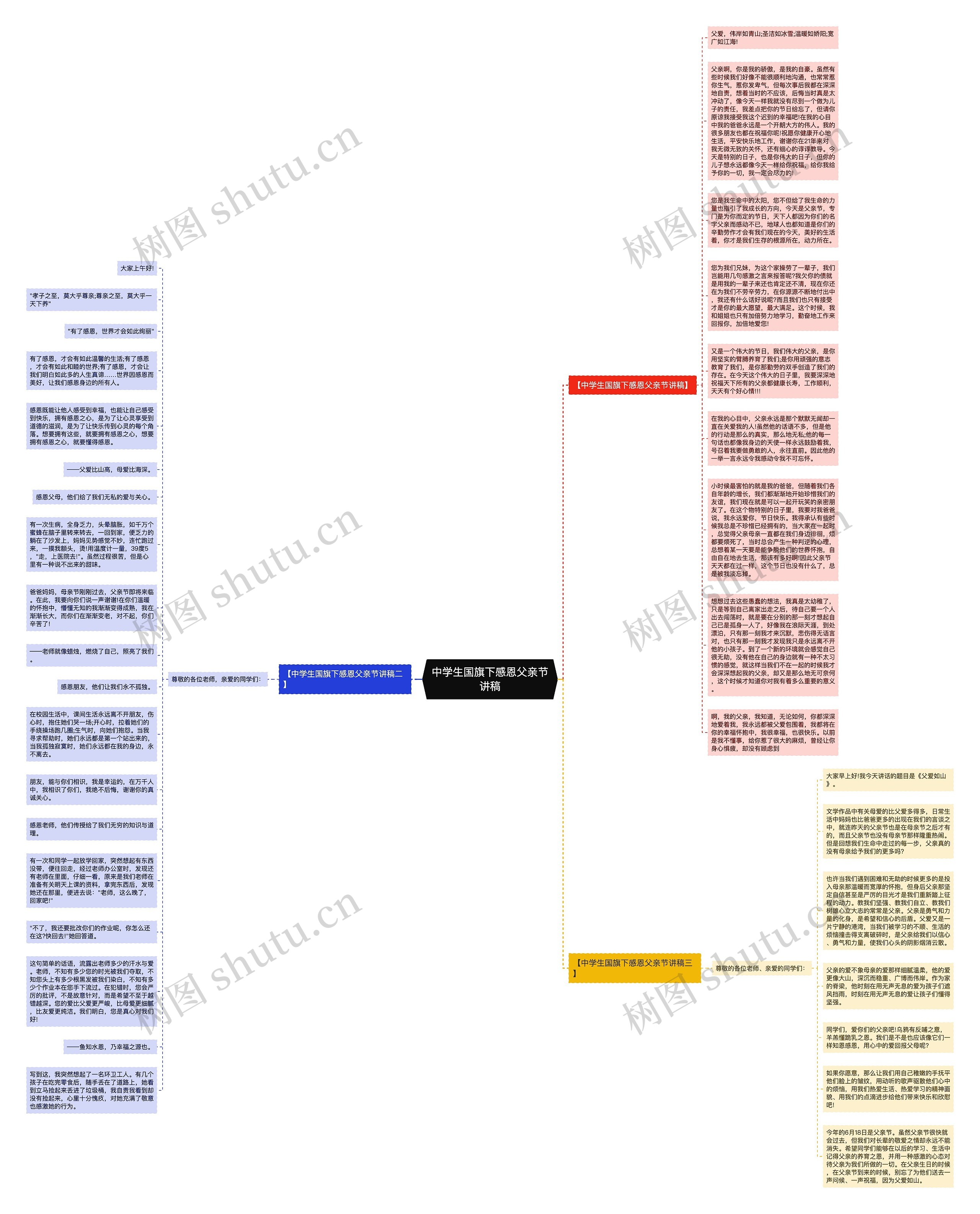 中学生国旗下感恩父亲节讲稿思维导图