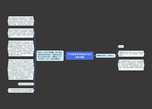 小学春季开学典礼学生代表发言稿