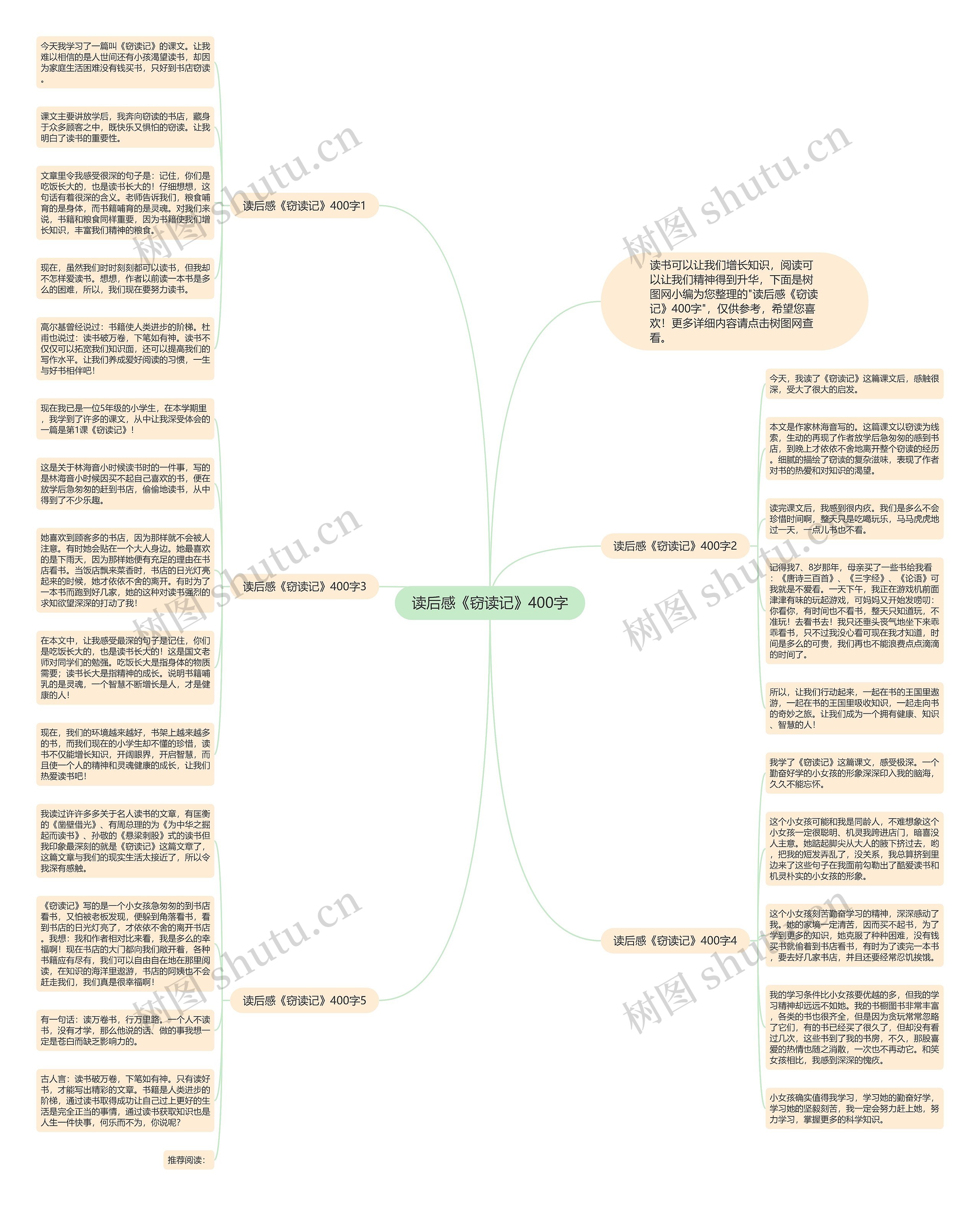 读后感《窃读记》400字思维导图