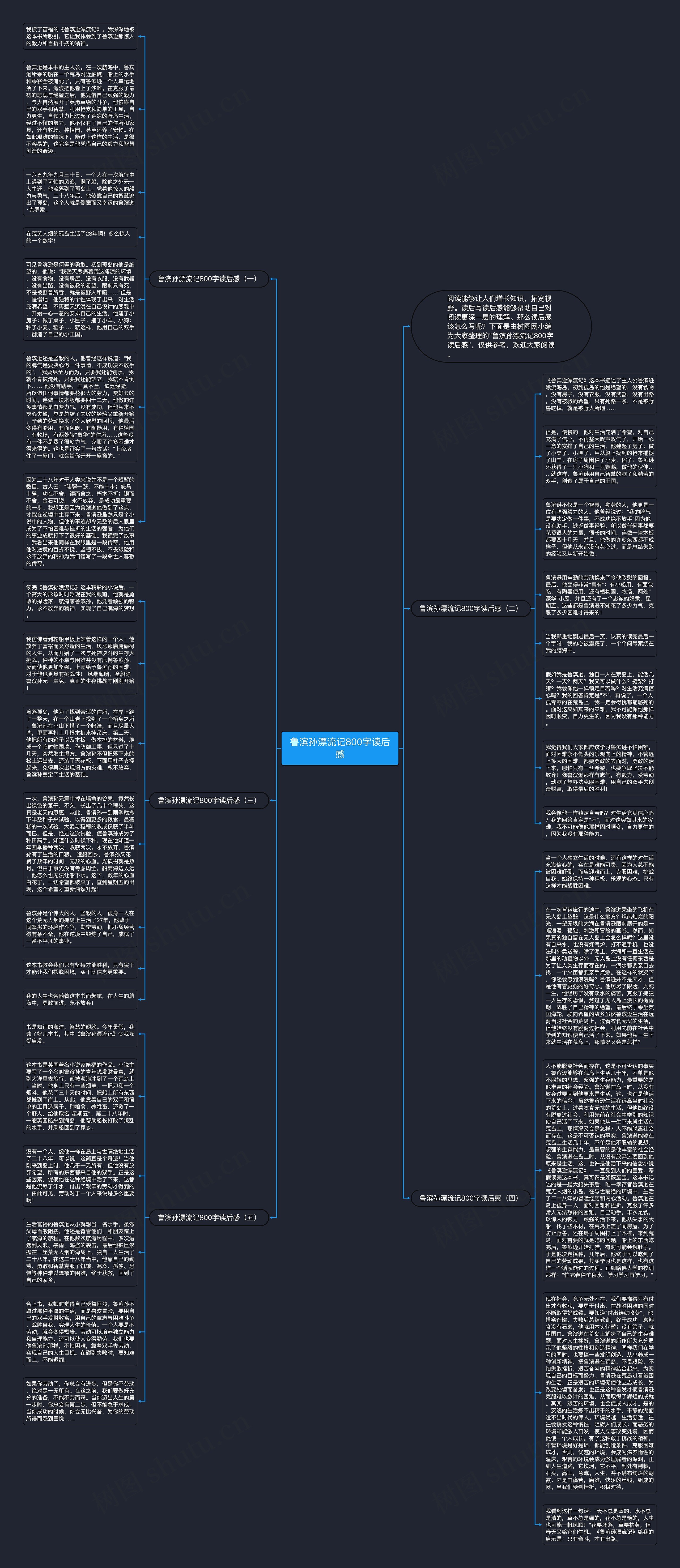鲁滨孙漂流记800字读后感思维导图