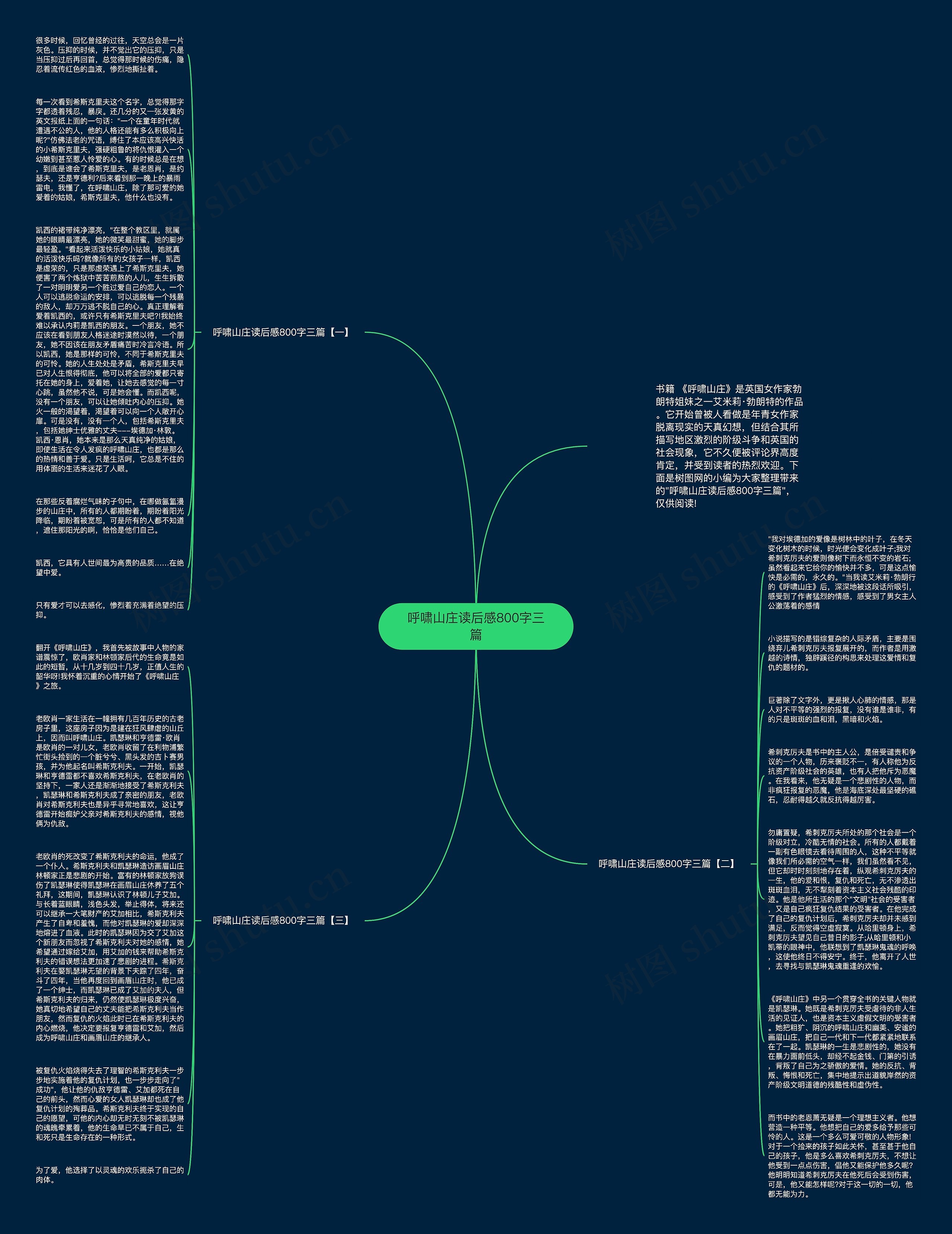 呼啸山庄读后感800字三篇思维导图