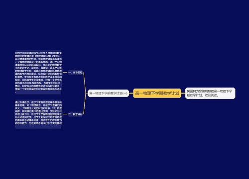 高一物理下学期教学计划