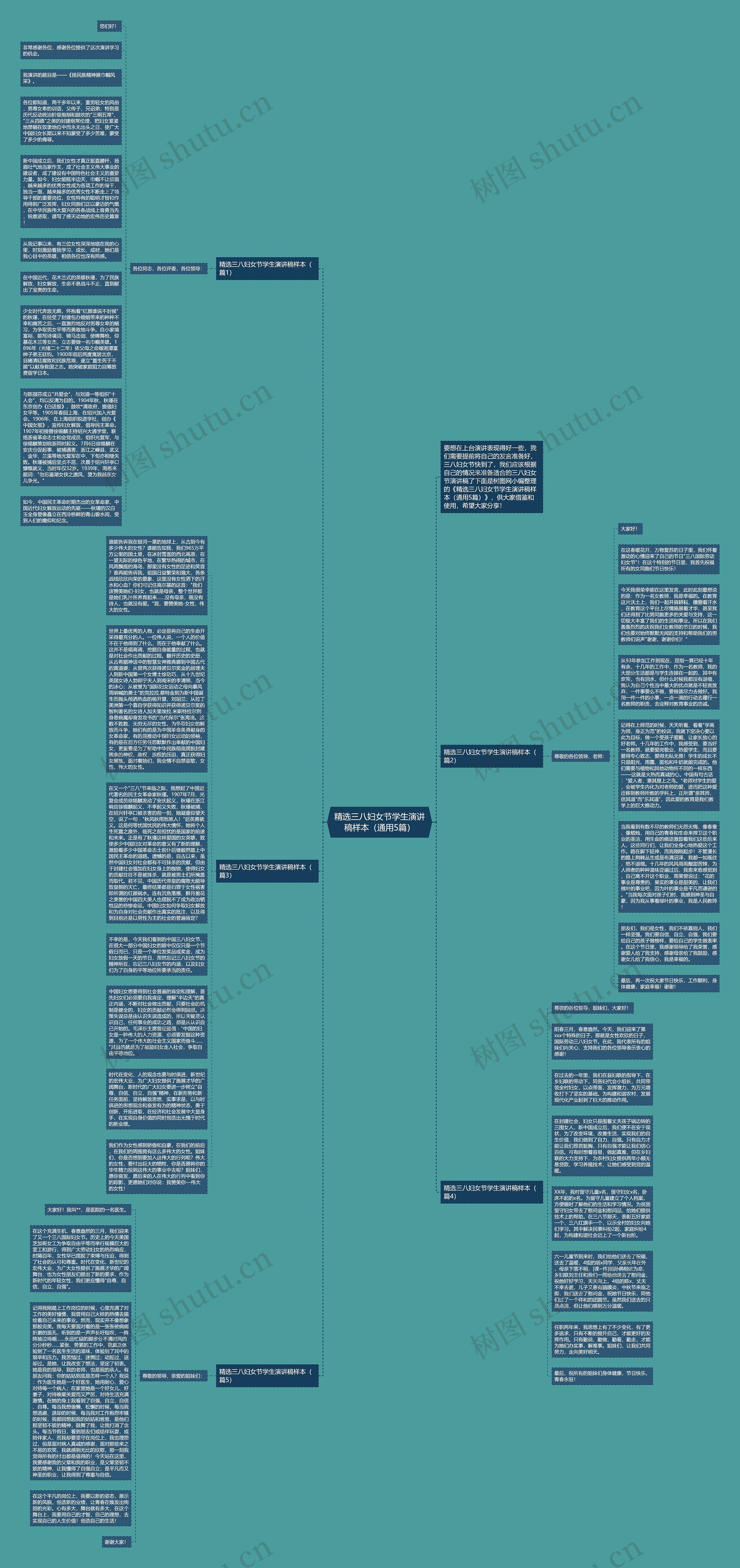 精选三八妇女节学生演讲稿样本（通用5篇）思维导图
