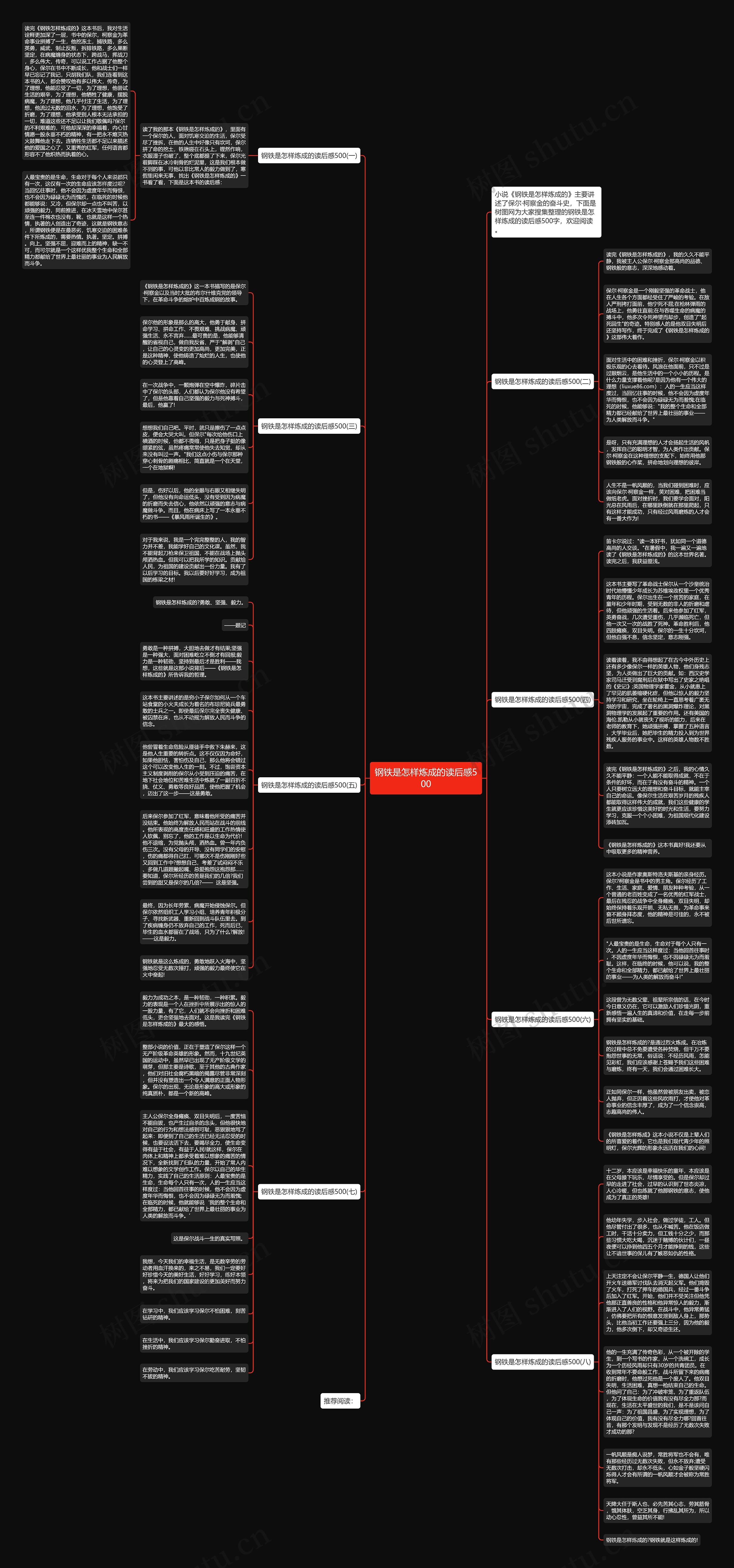 钢铁是怎样炼成的读后感500思维导图