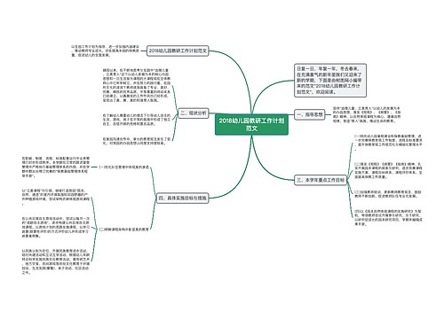 2018幼儿园教研工作计划范文