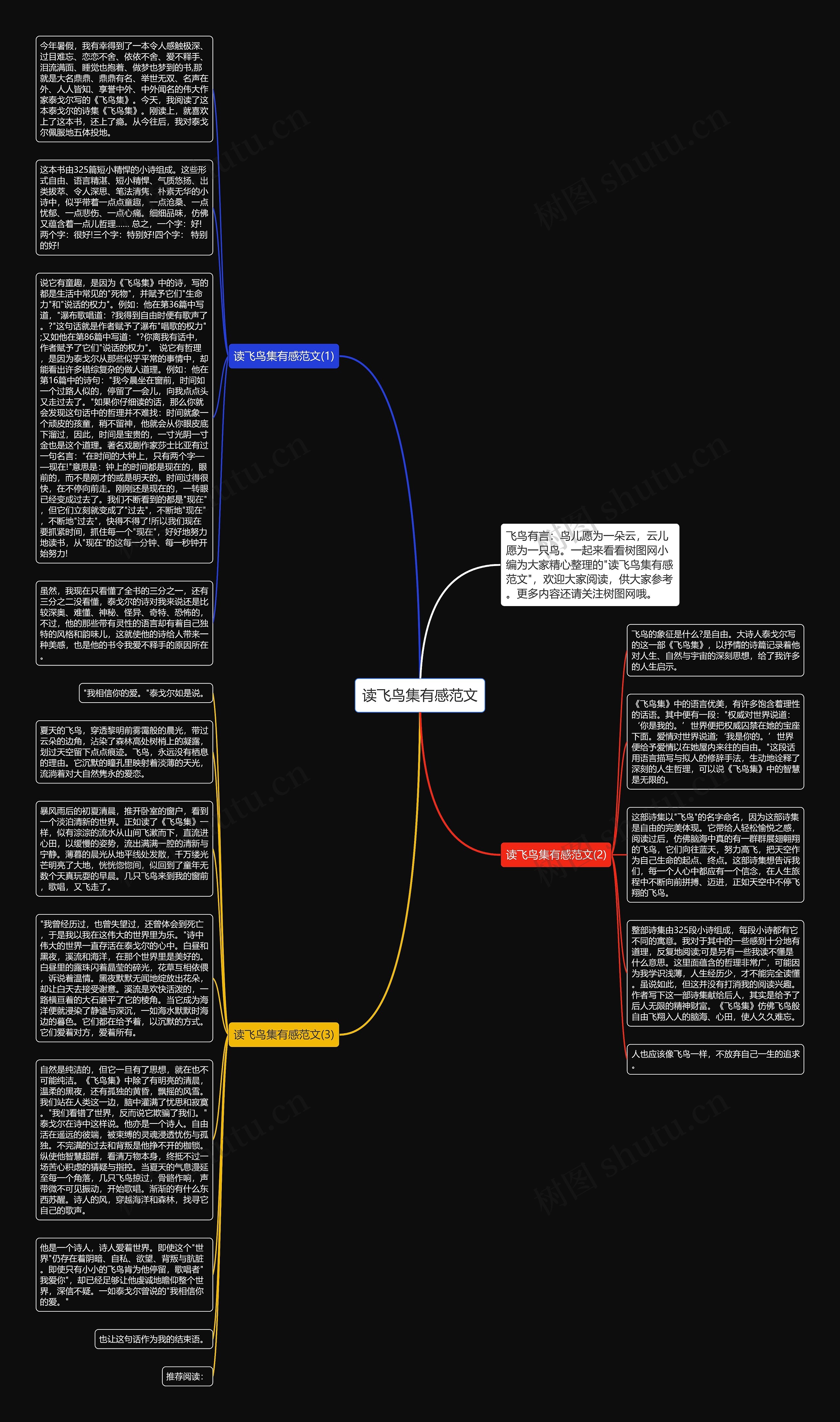 读飞鸟集有感范文思维导图