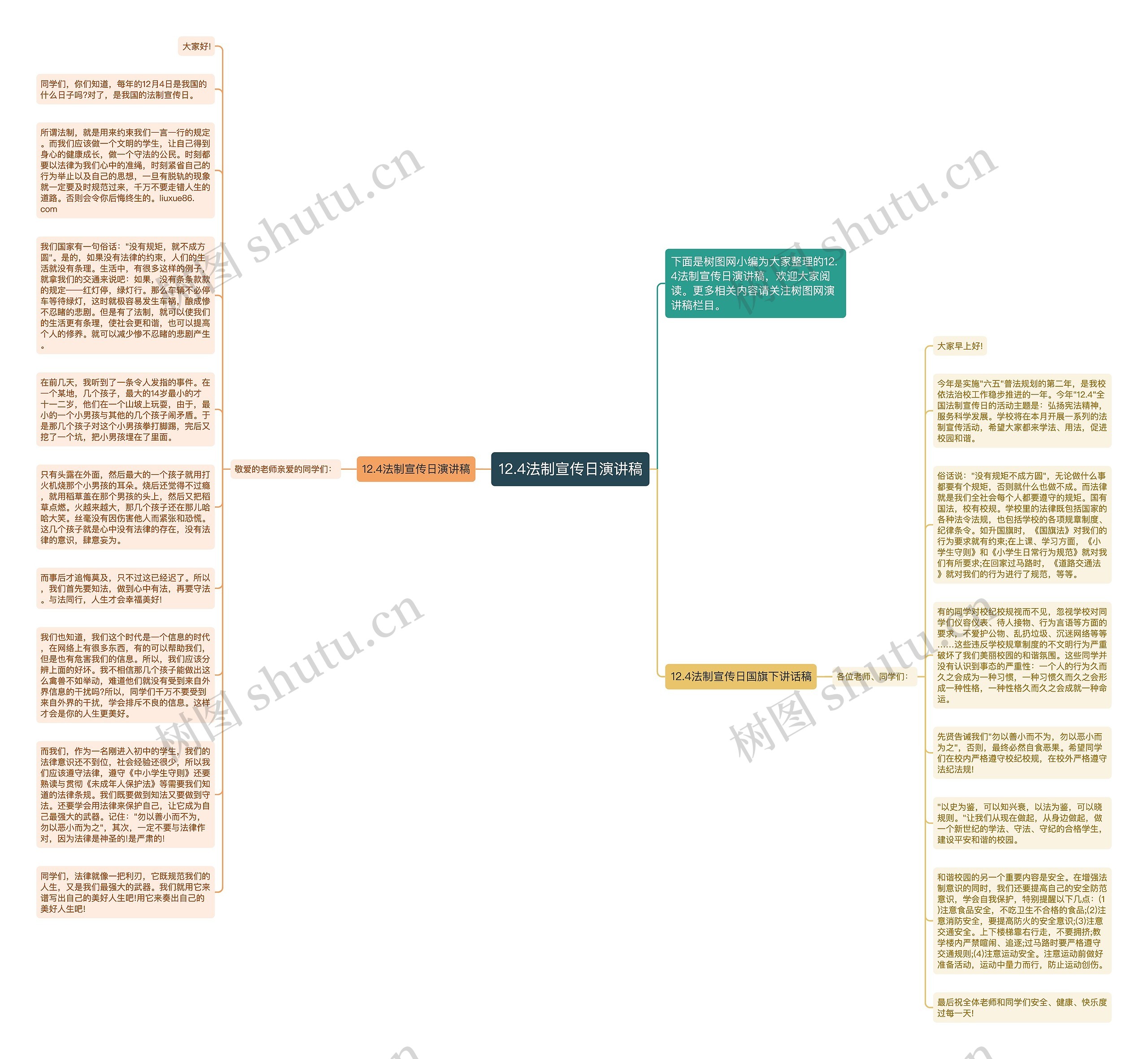 12.4法制宣传日演讲稿思维导图