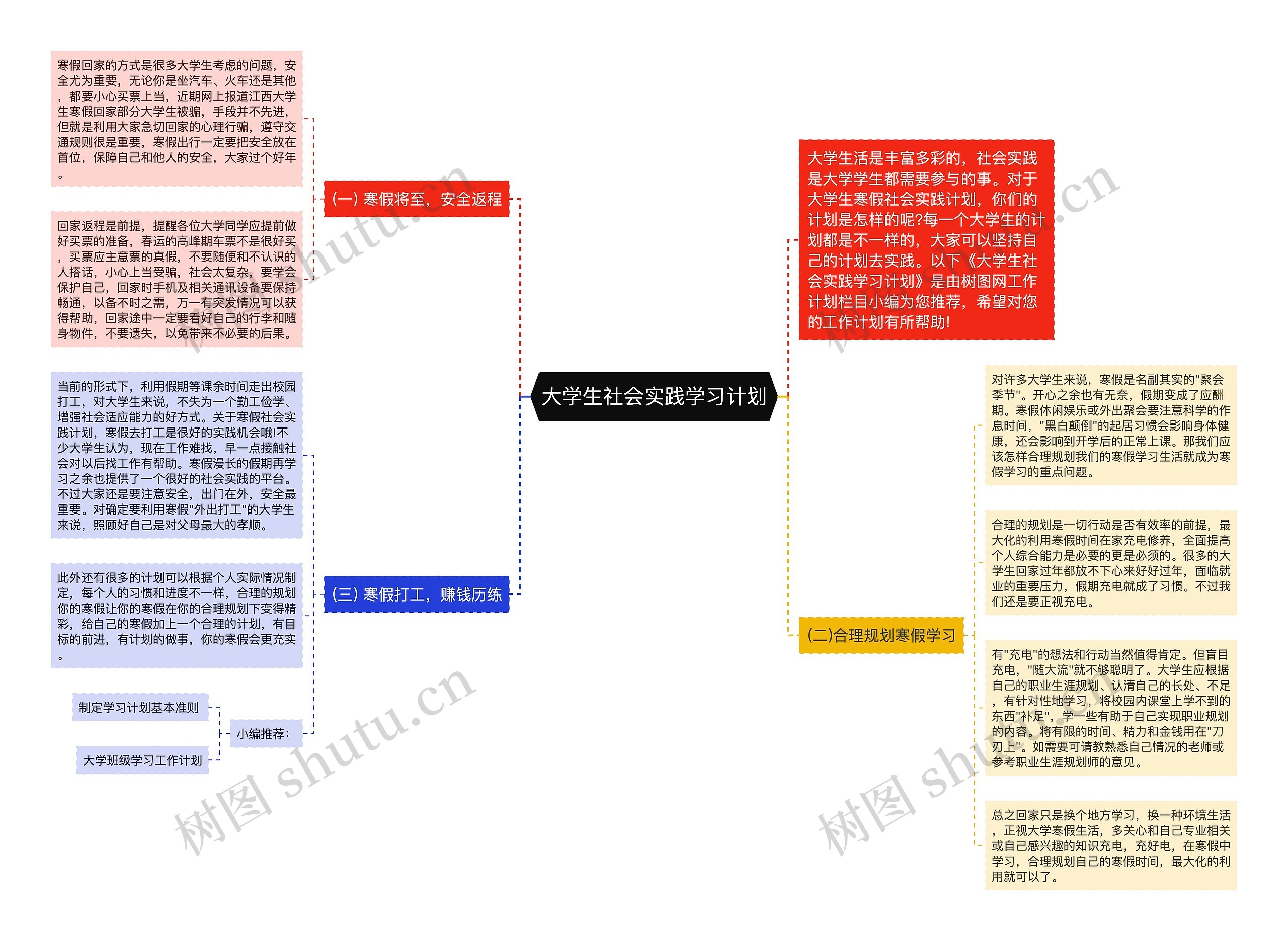 大学生社会实践学习计划