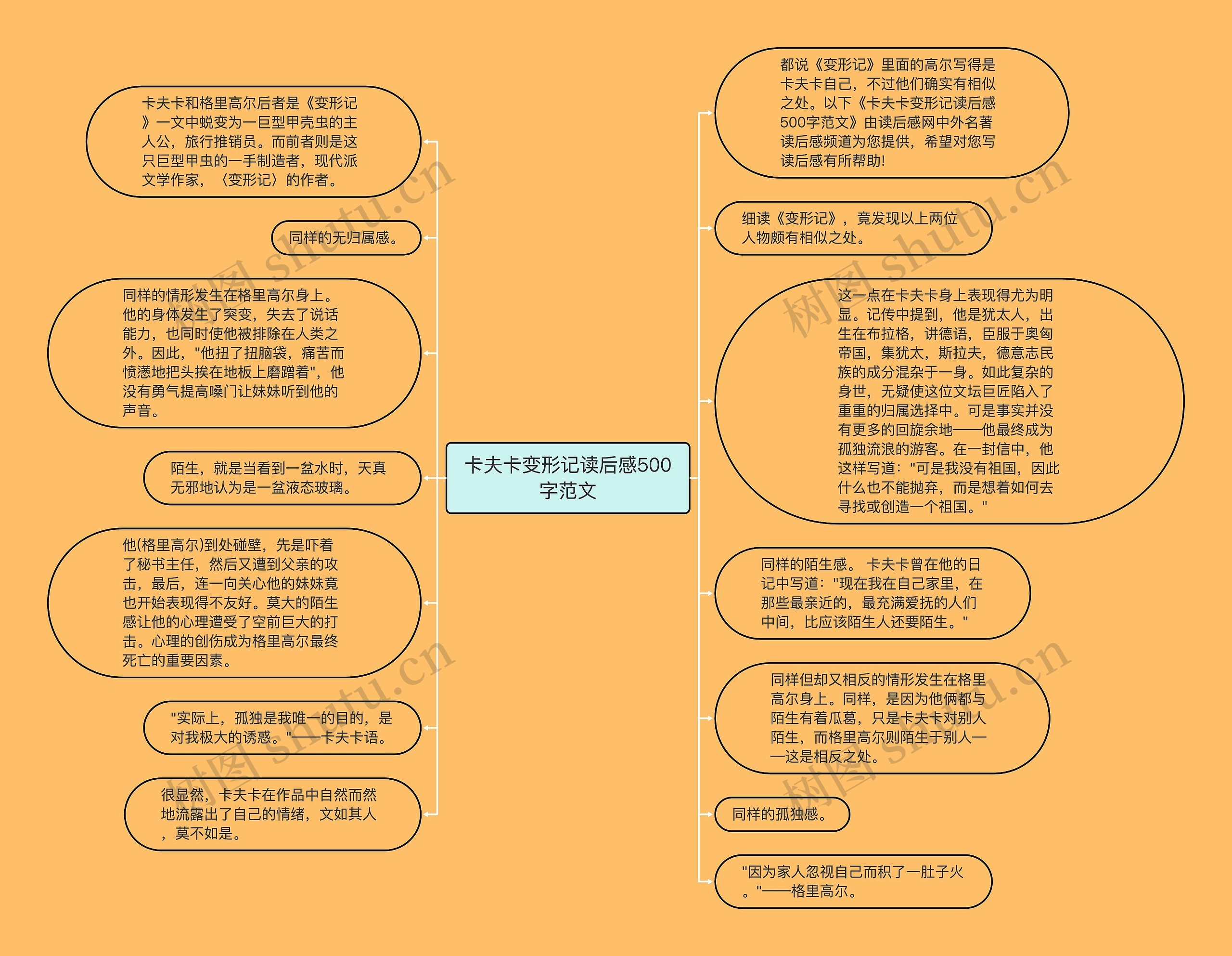 卡夫卡变形记读后感500字范文思维导图