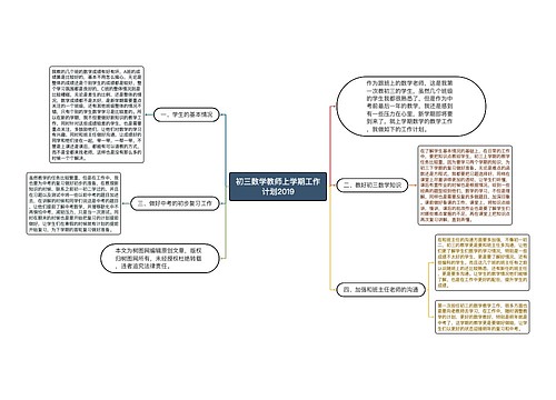 初三数学教师上学期工作计划2019思维导图