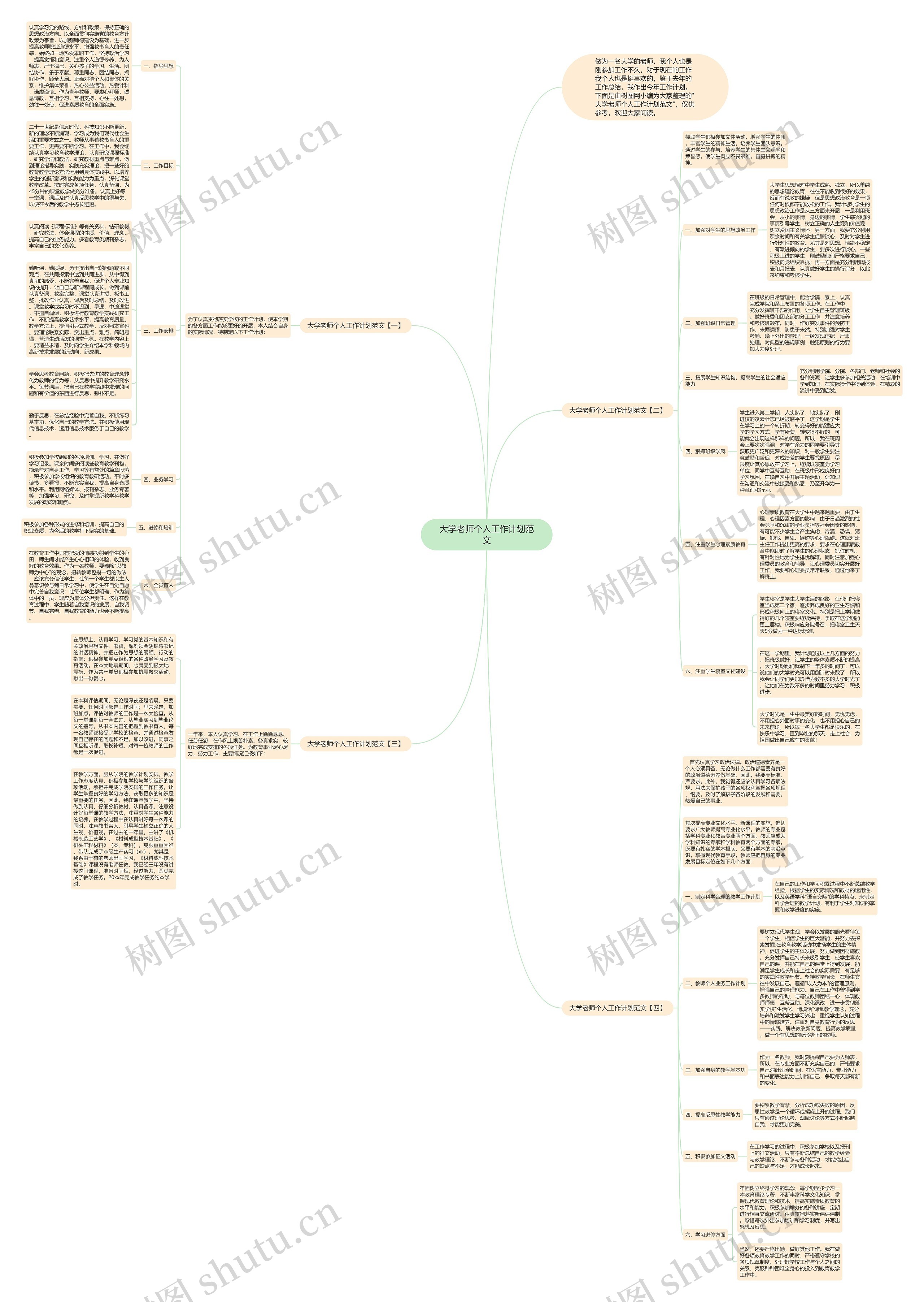 大学老师个人工作计划范文思维导图