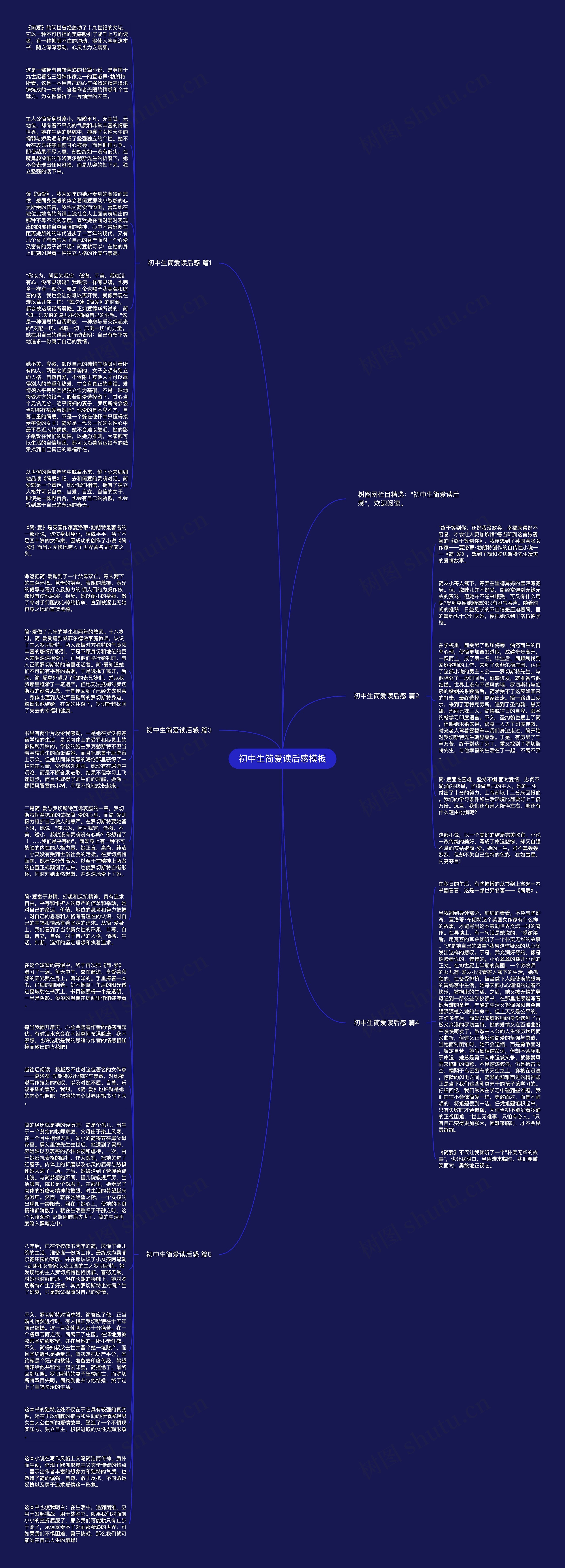 初中生简爱读后感思维导图