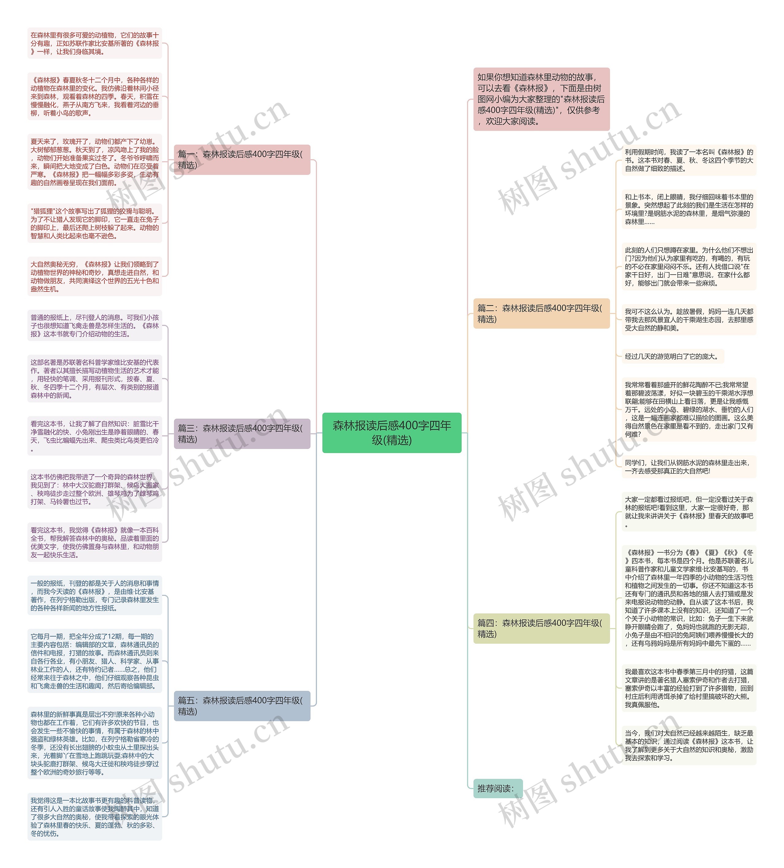 森林报读后感400字四年级(精选)思维导图