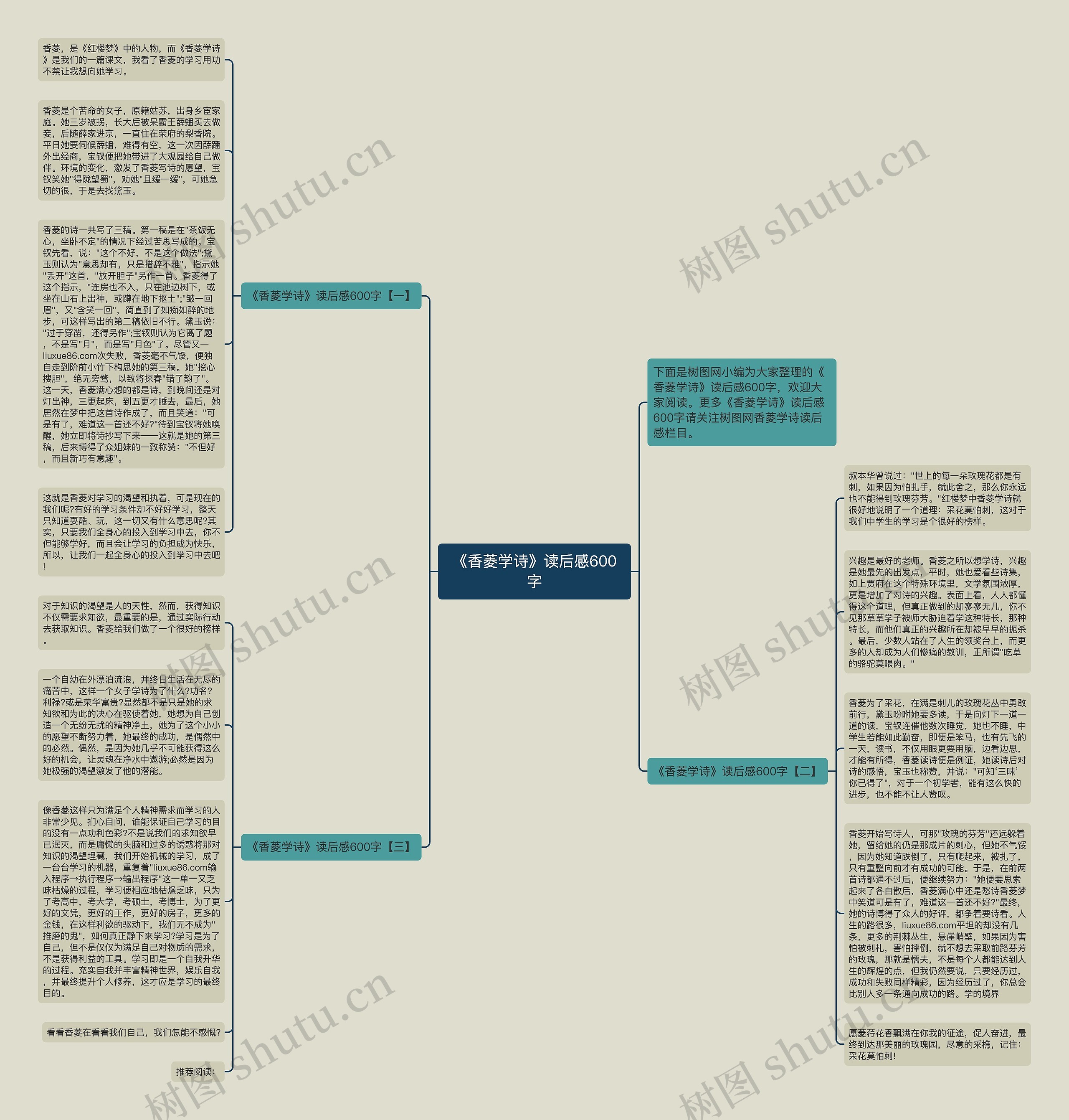 《香菱学诗》读后感600字思维导图