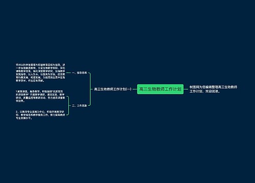 高三生物教师工作计划