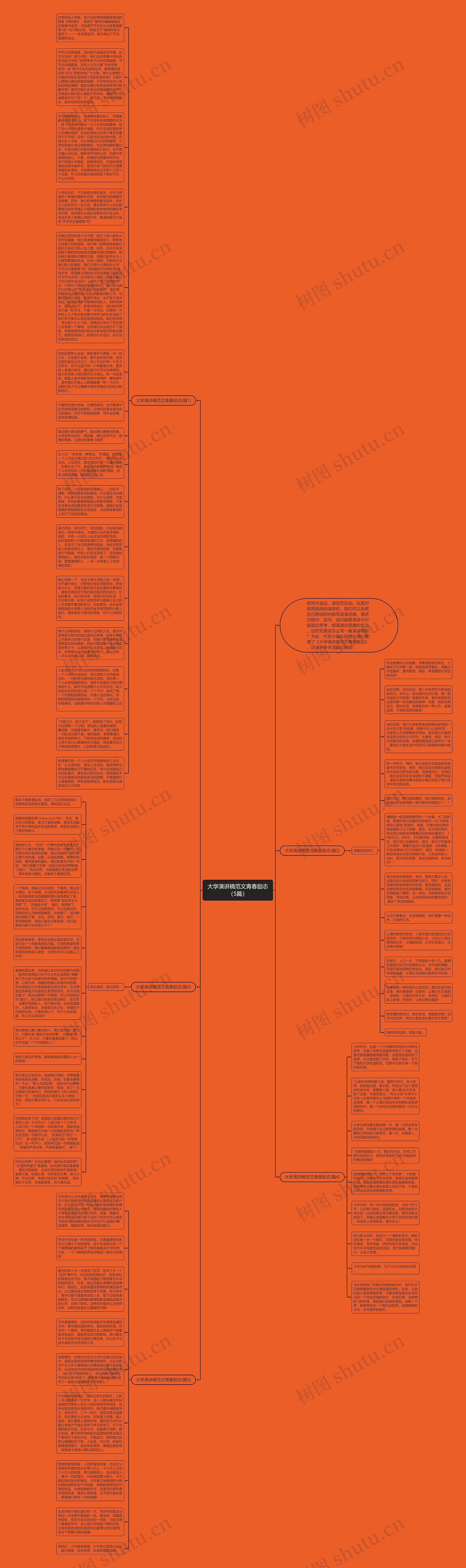 大学演讲稿范文青春励志（5篇）思维导图