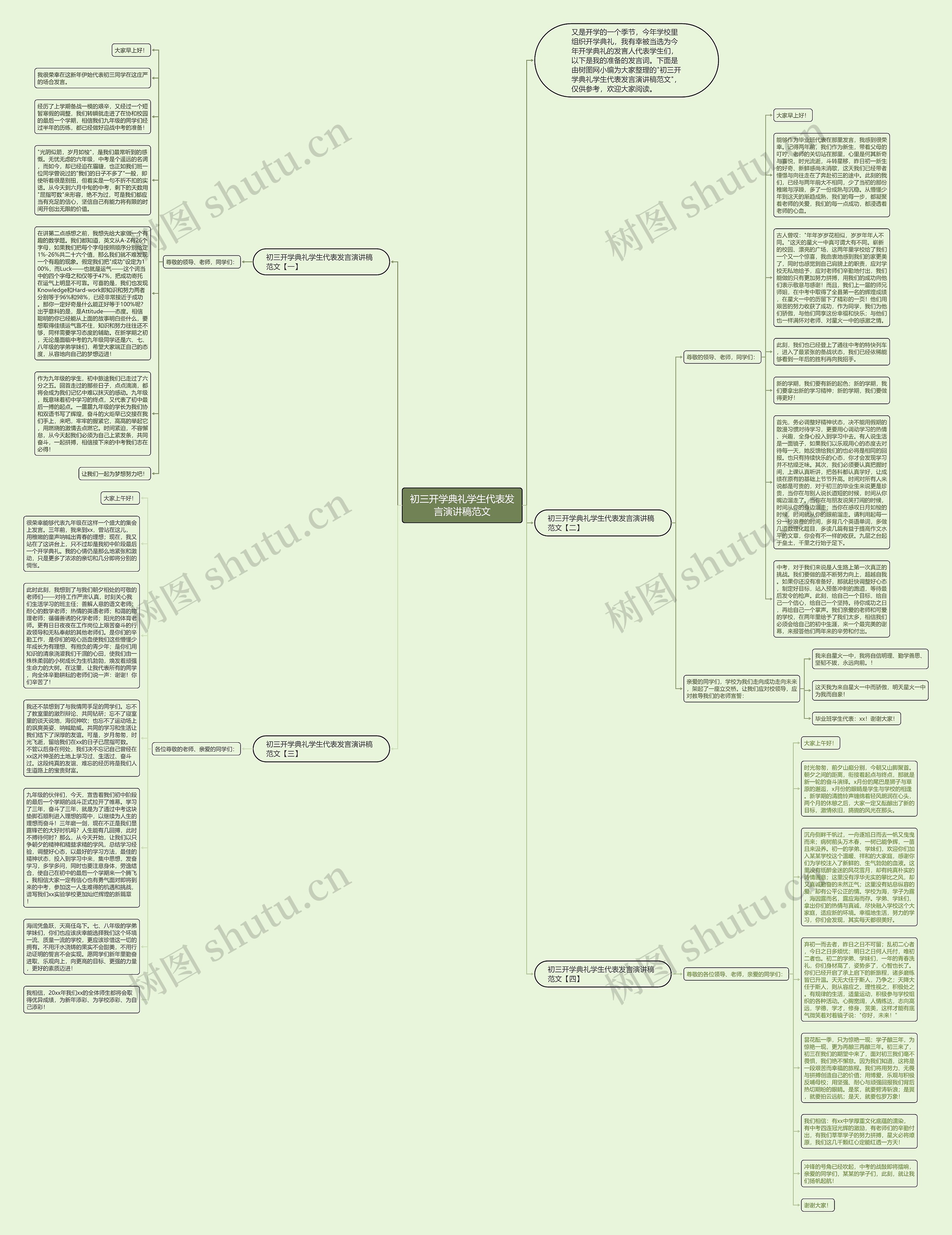 初三开学典礼学生代表发言演讲稿范文思维导图高清图 初三开学典礼学生代表发言演讲稿范文思维导图