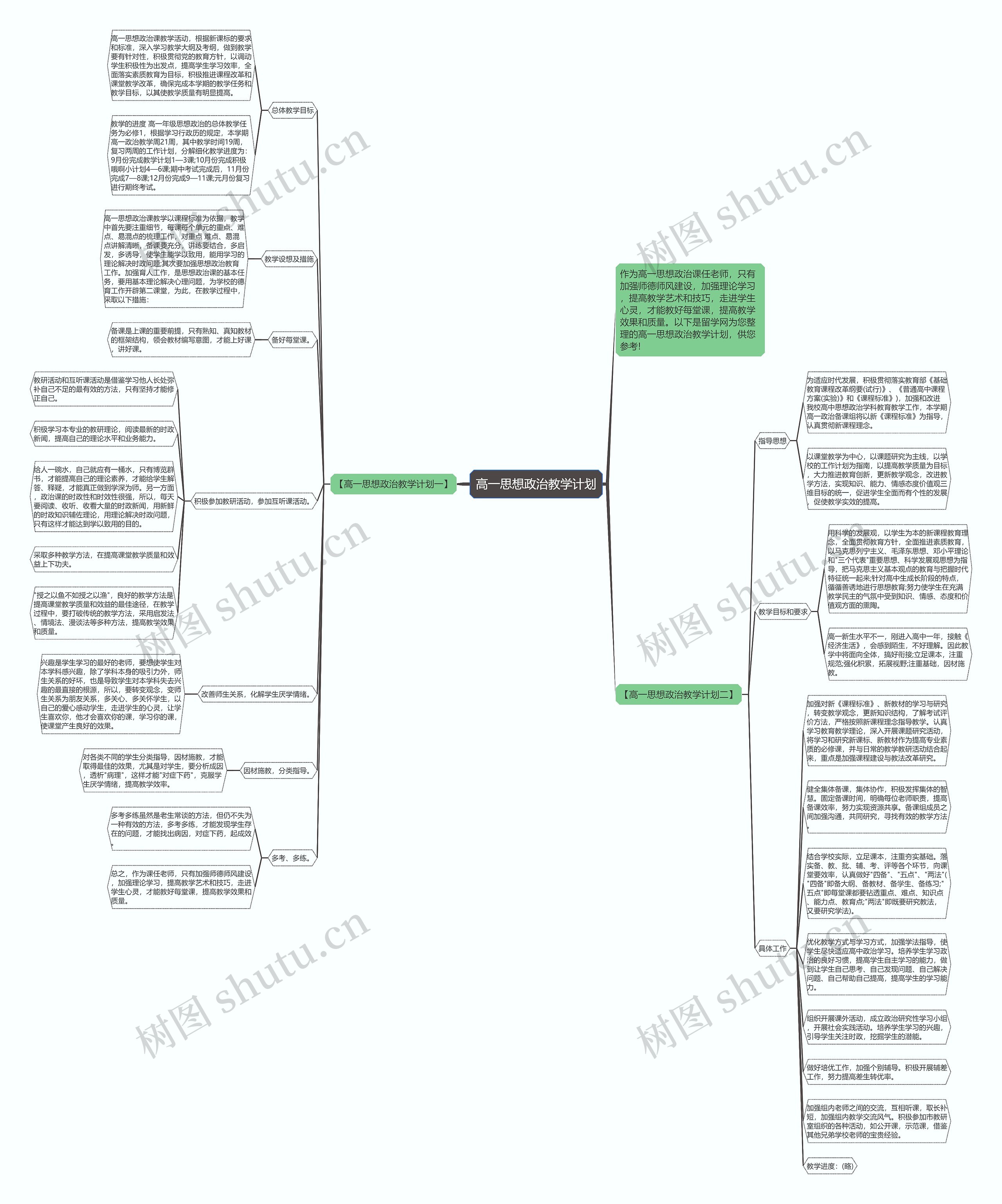 高一思想政治教学计划