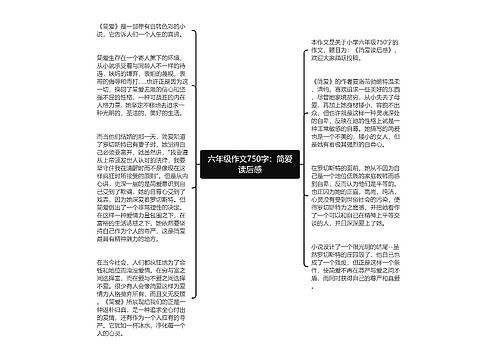 六年级作文750字：简爱读后感