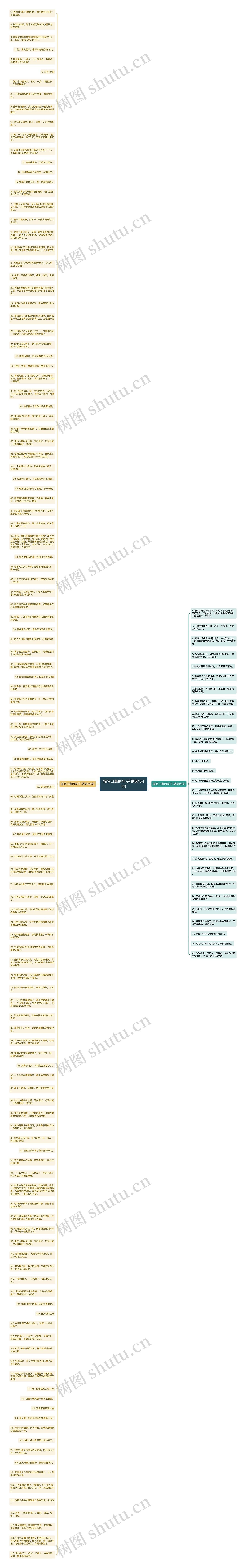 描写口鼻的句子(精选154句)思维导图