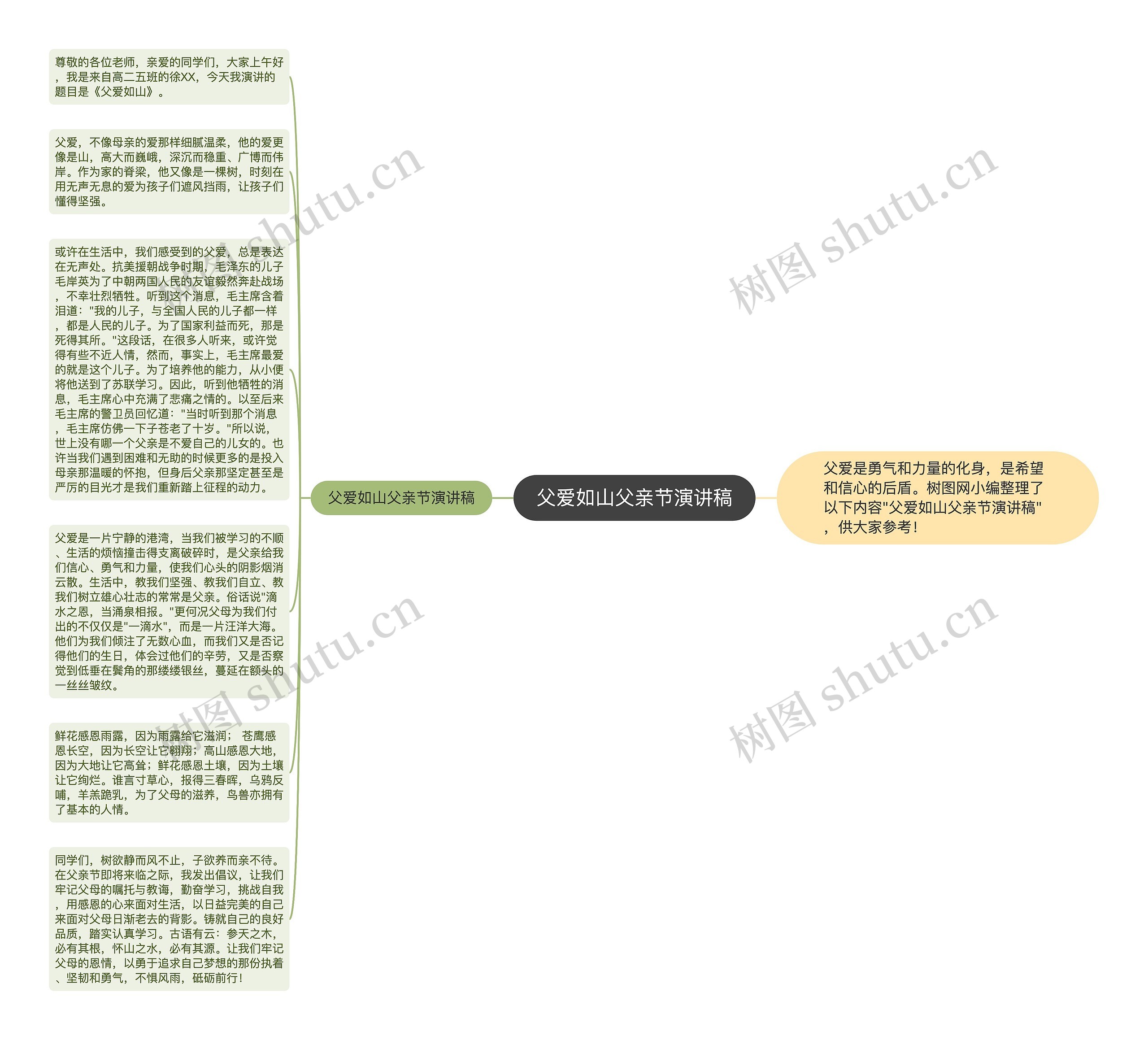 父爱如山父亲节演讲稿思维导图