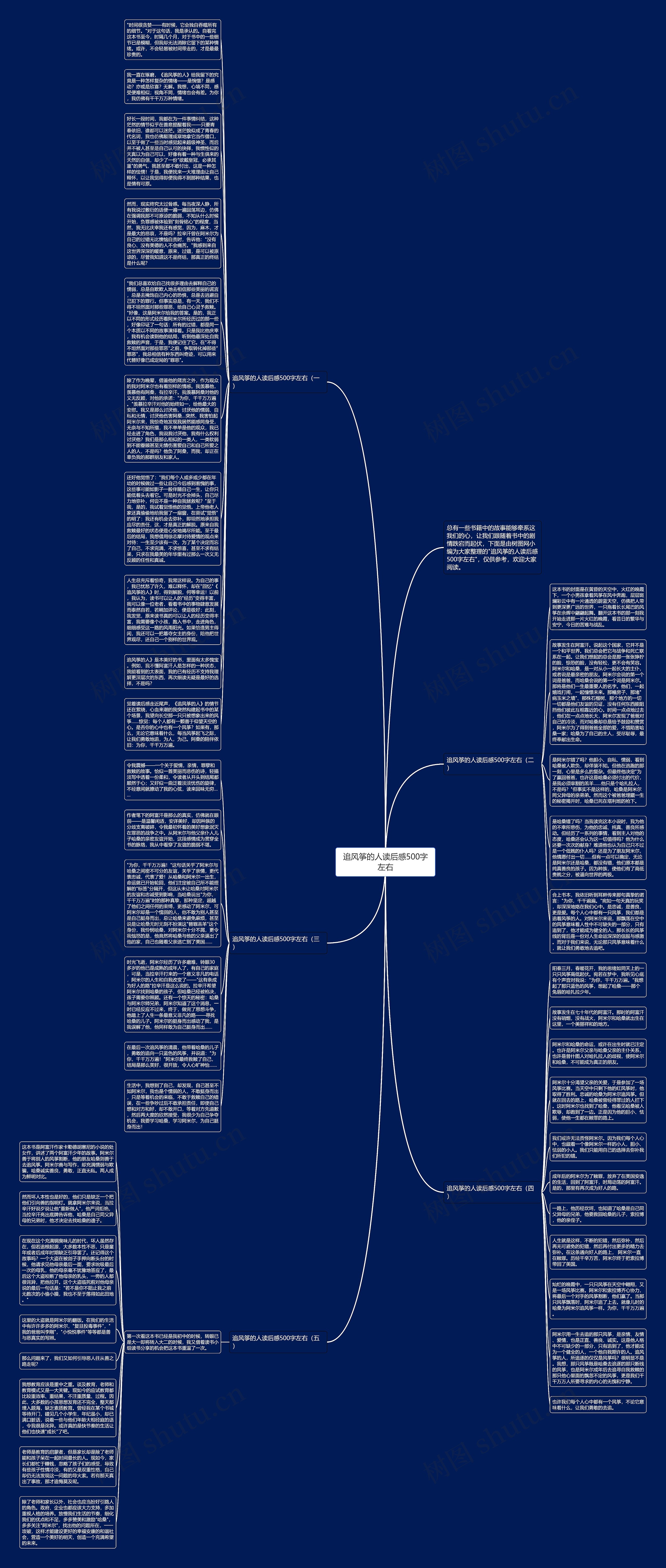 追风筝的人读后感500字左右思维导图