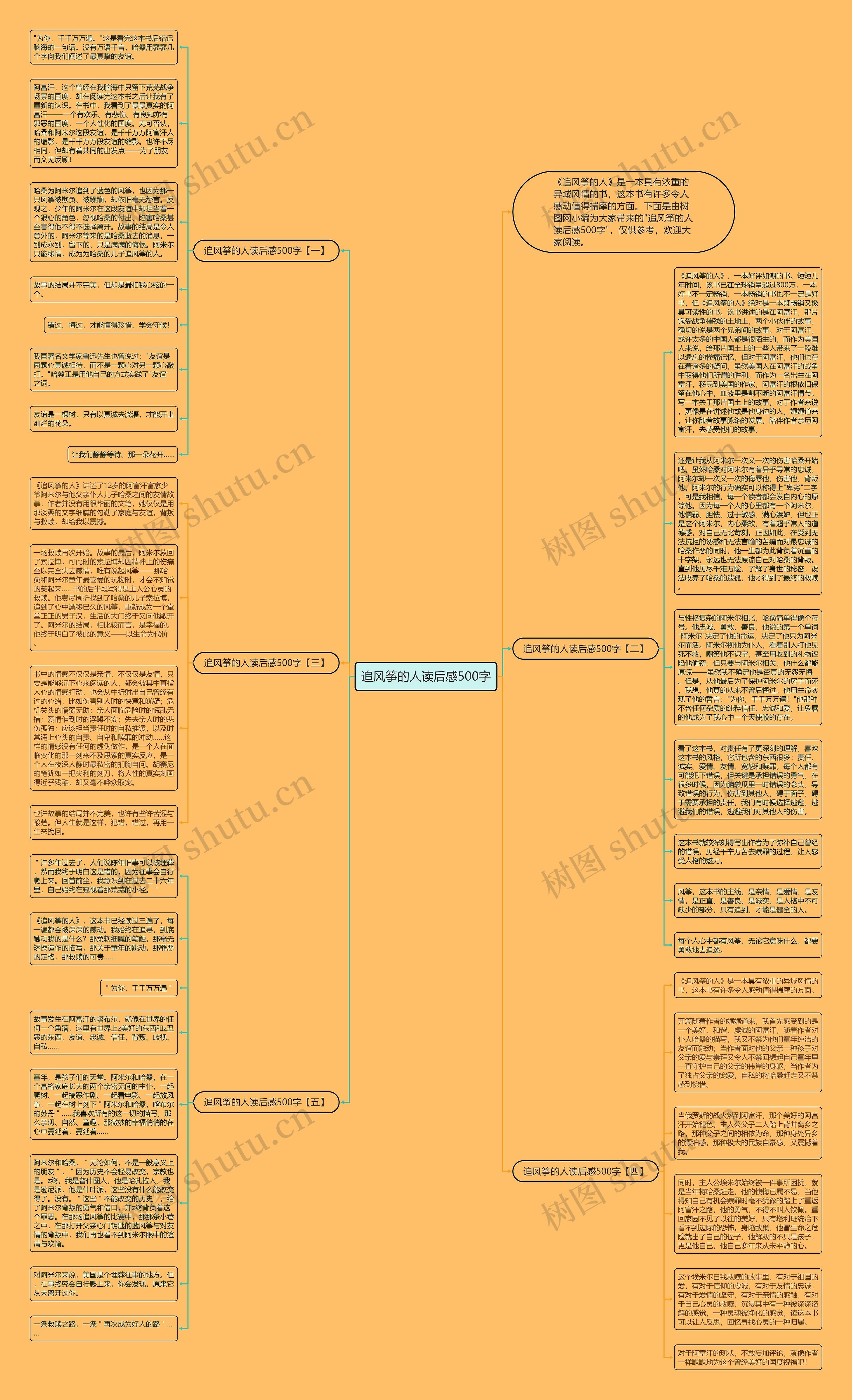 追风筝的人读后感500字思维导图