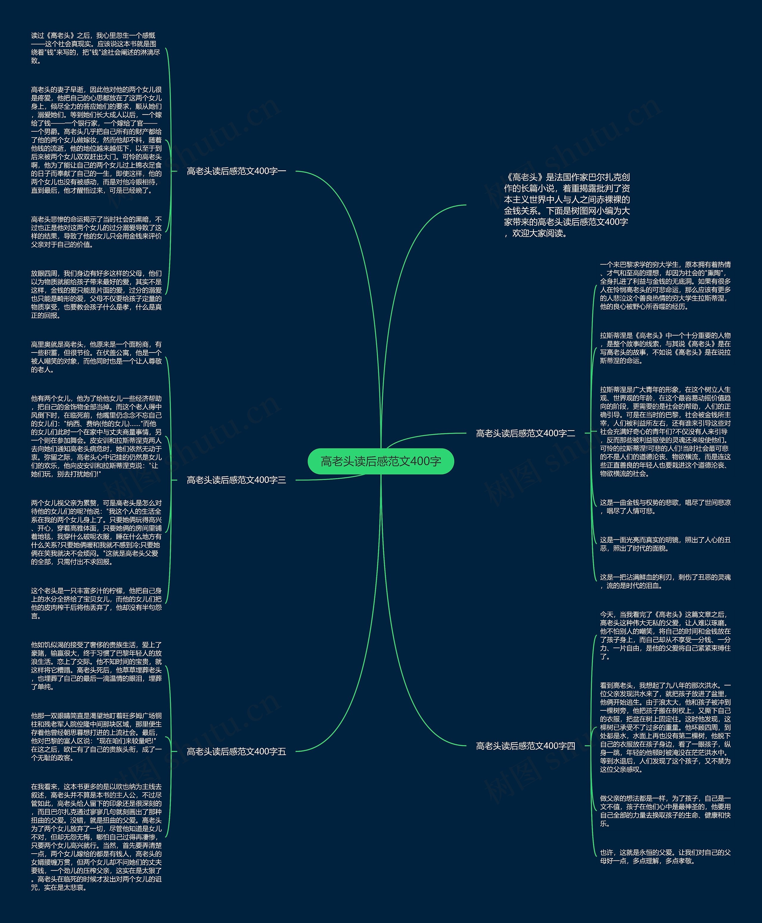 高老头读后感范文400字思维导图