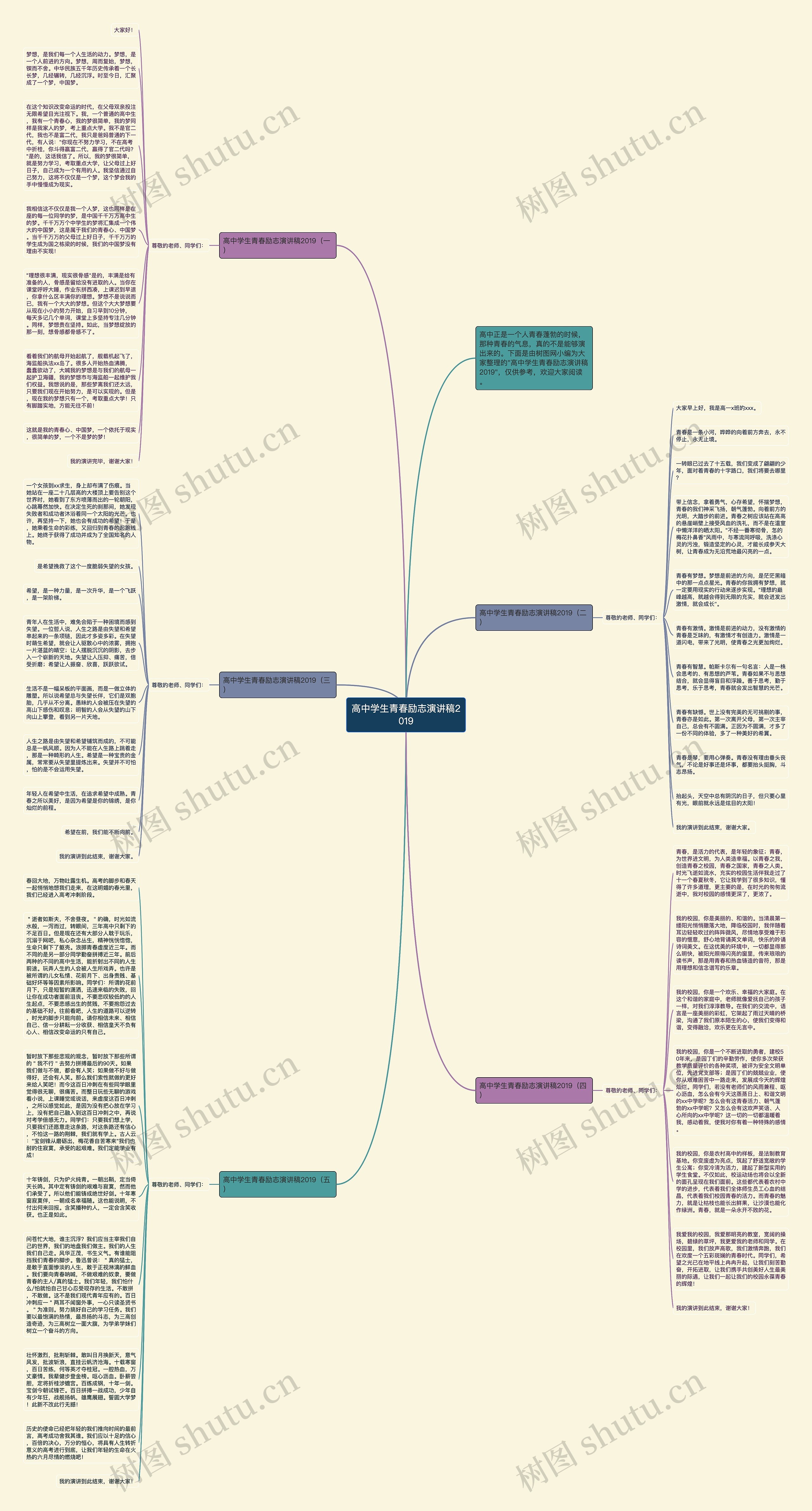 高中学生青春励志演讲稿2019思维导图