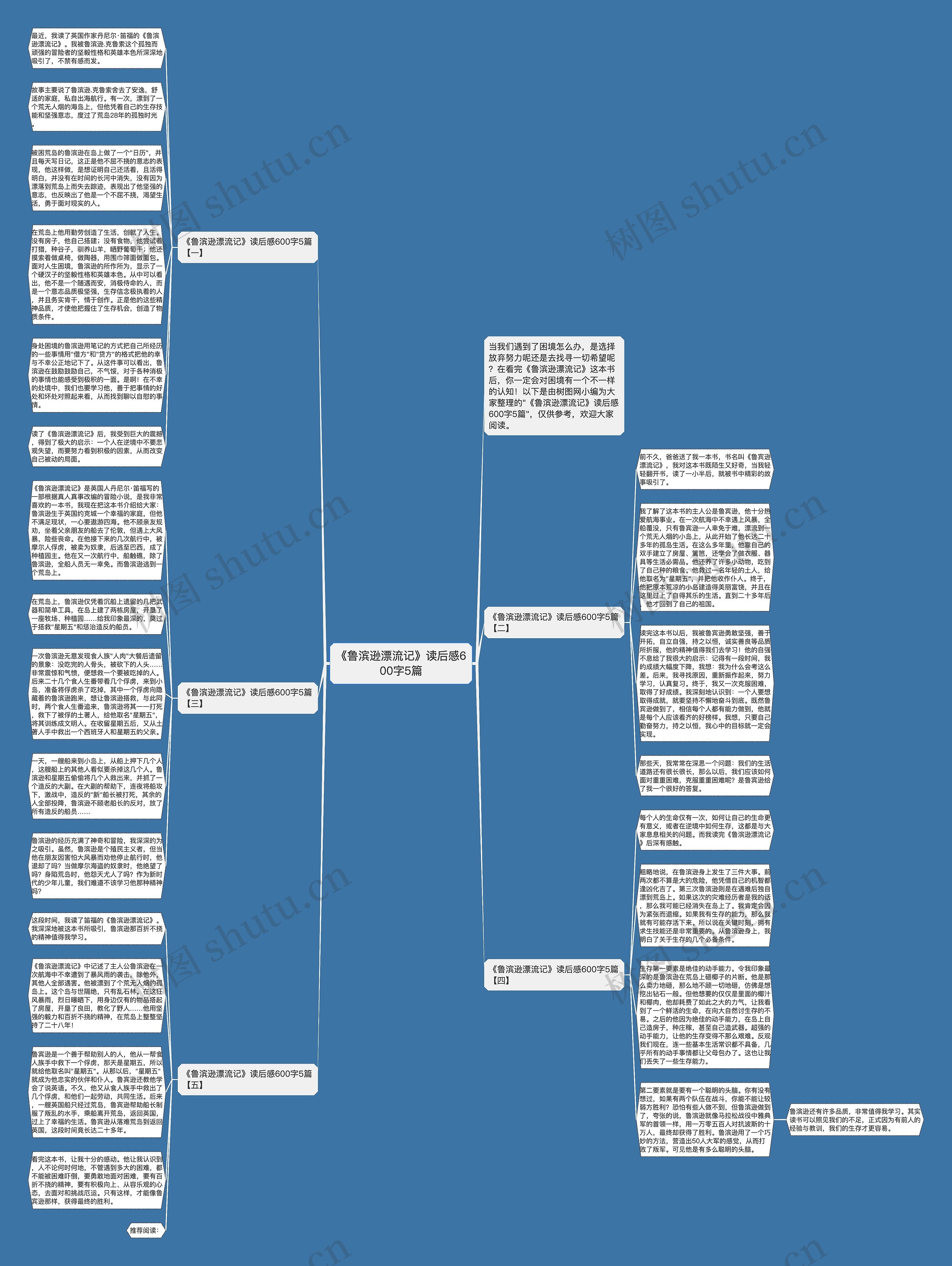 《鲁滨逊漂流记》读后感600字5篇思维导图