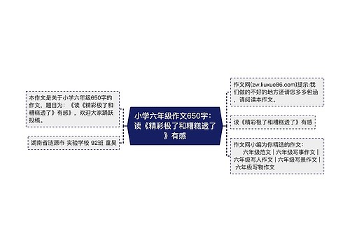 小学六年级作文650字：读《精彩极了和糟糕透了》有感