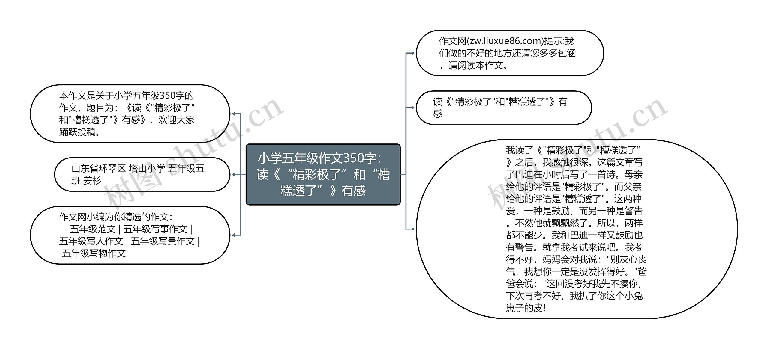 小学五年级作文350字：读《“精彩极了”和“糟糕透了”》有感思维导图