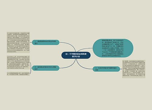 初一下学期英语老师网课教学计划