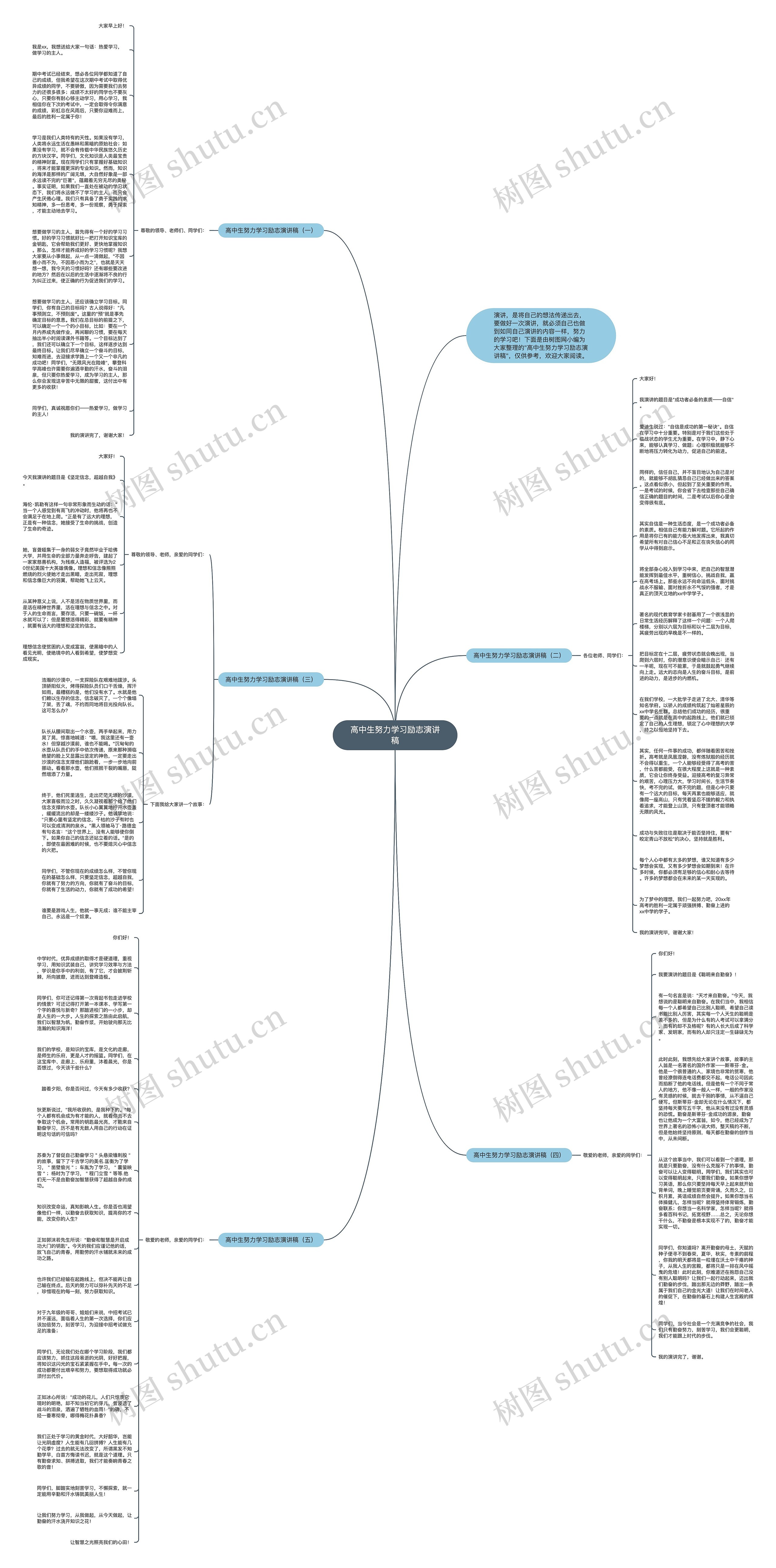 高中生努力学习励志演讲稿思维导图