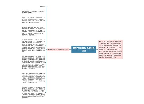 植树节演讲稿：争做绿色使者