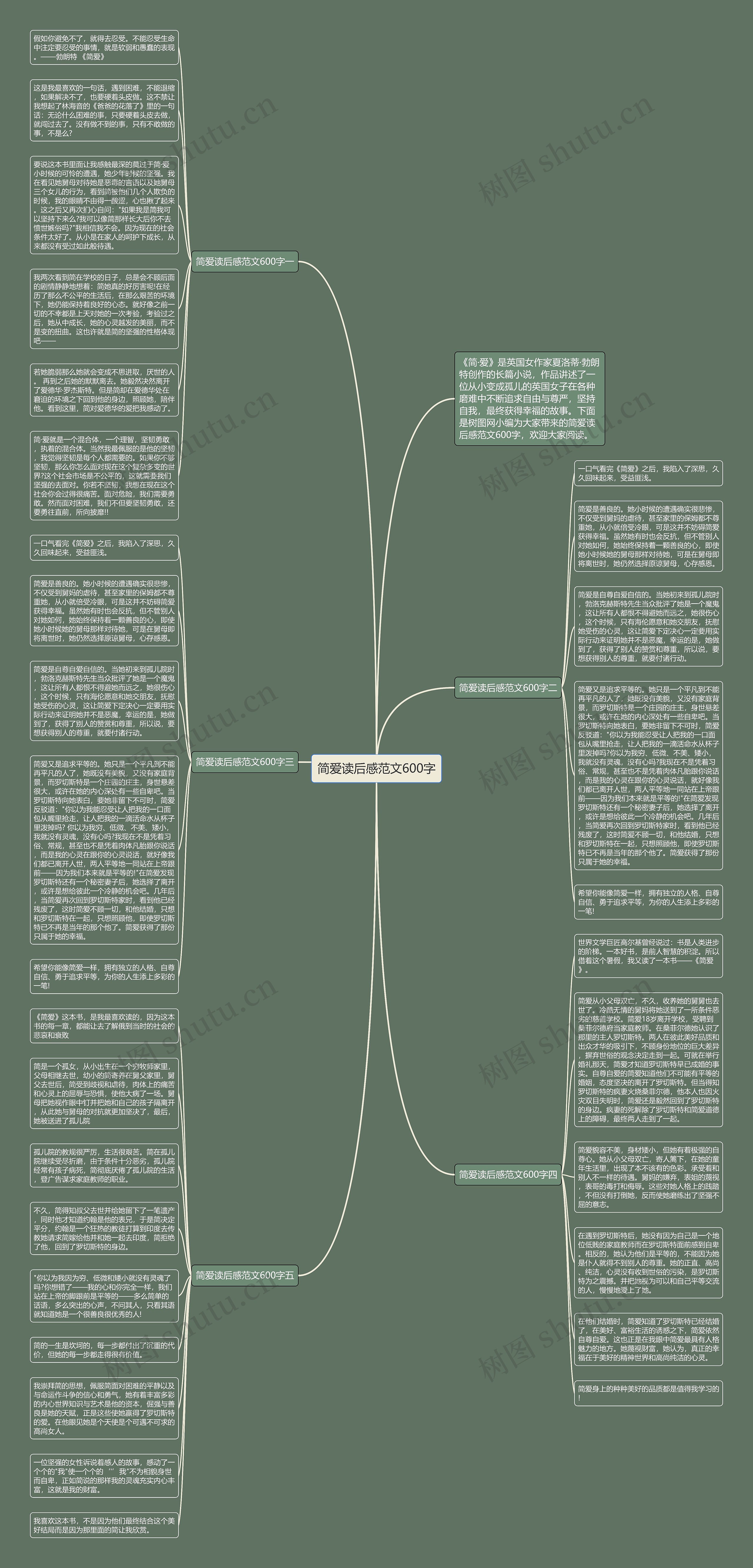 简爱读后感范文600字思维导图