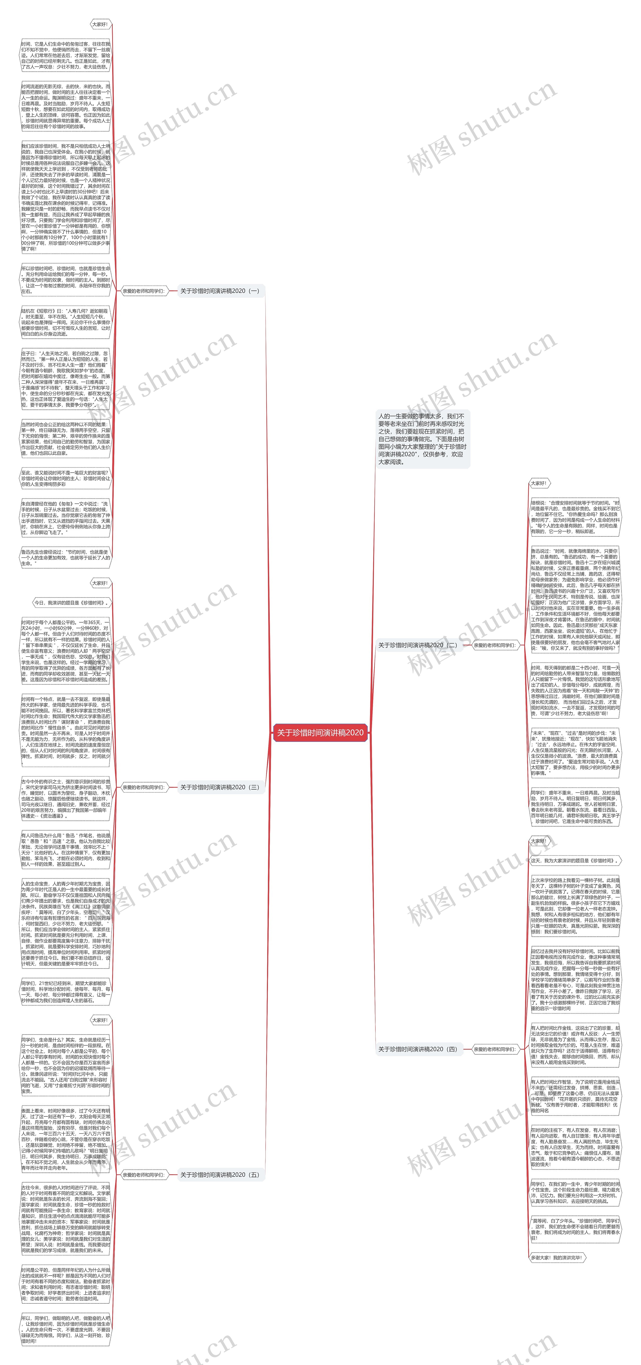 关于珍惜时间演讲稿2020思维导图