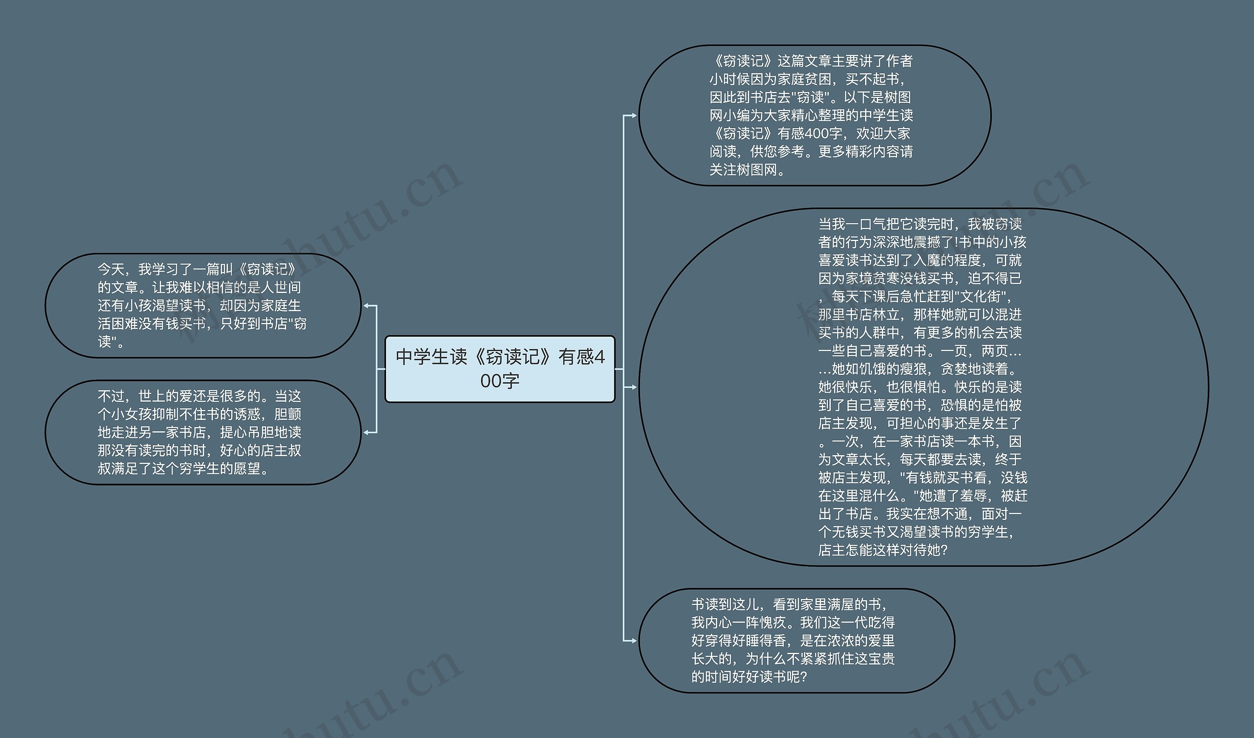 中学生读《窃读记》有感400字思维导图