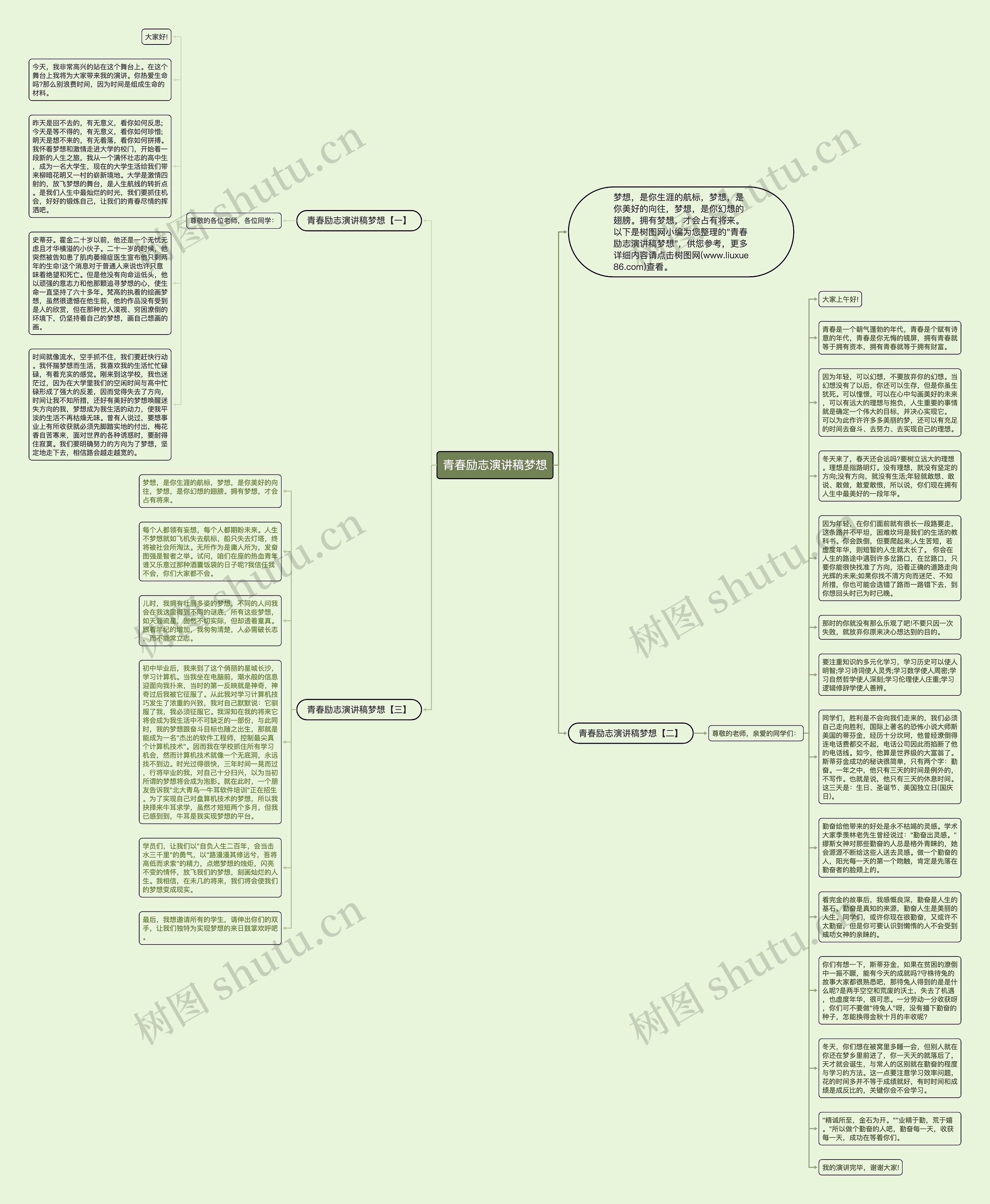 青春励志演讲稿梦想思维导图