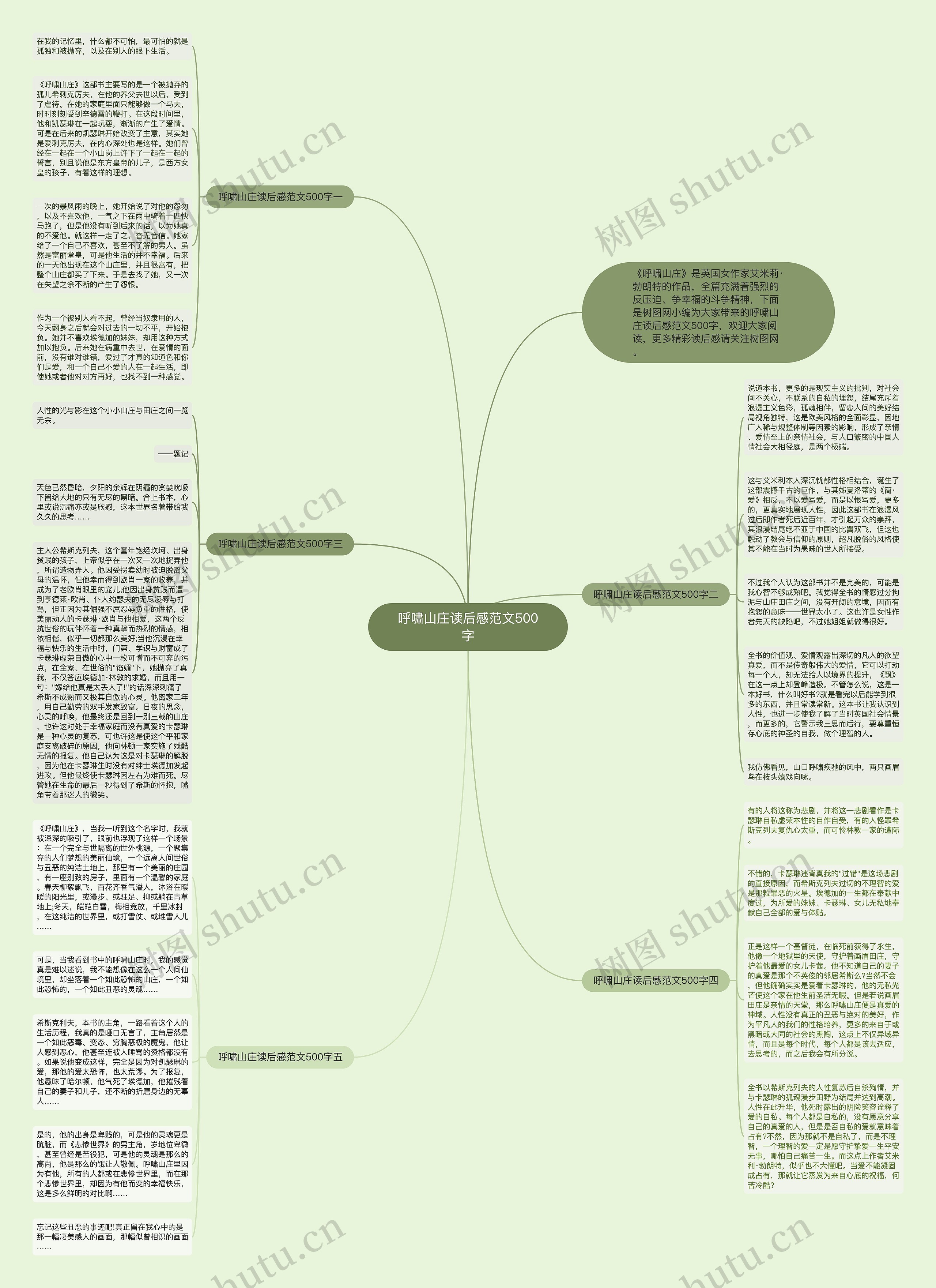 呼啸山庄读后感范文500字思维导图