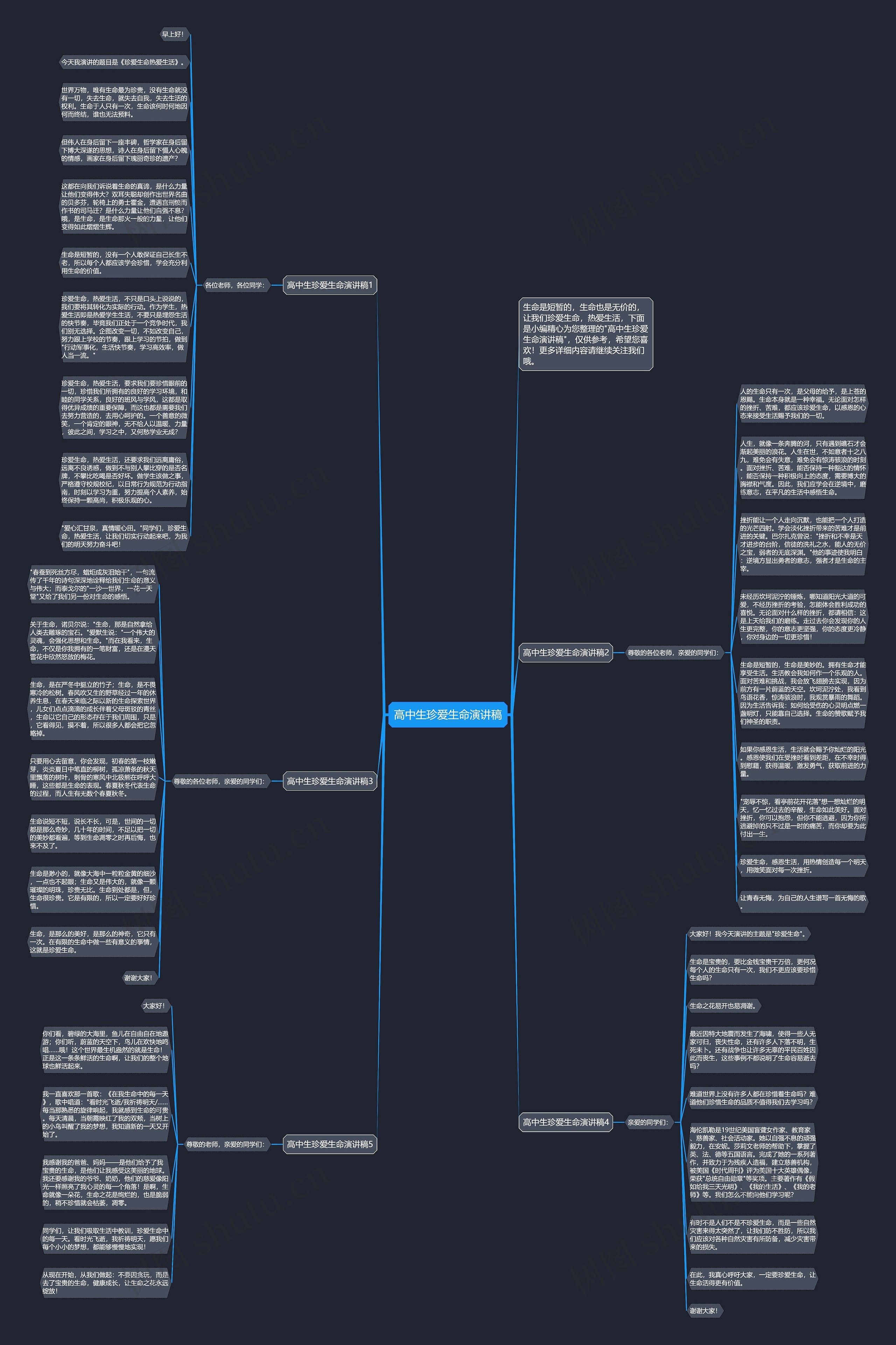 高中生珍爱生命演讲稿思维导图高清图 高中生珍爱生命演讲稿思维导图