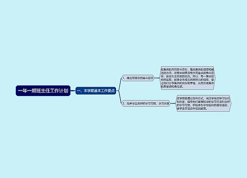 一年一期班主任工作计划