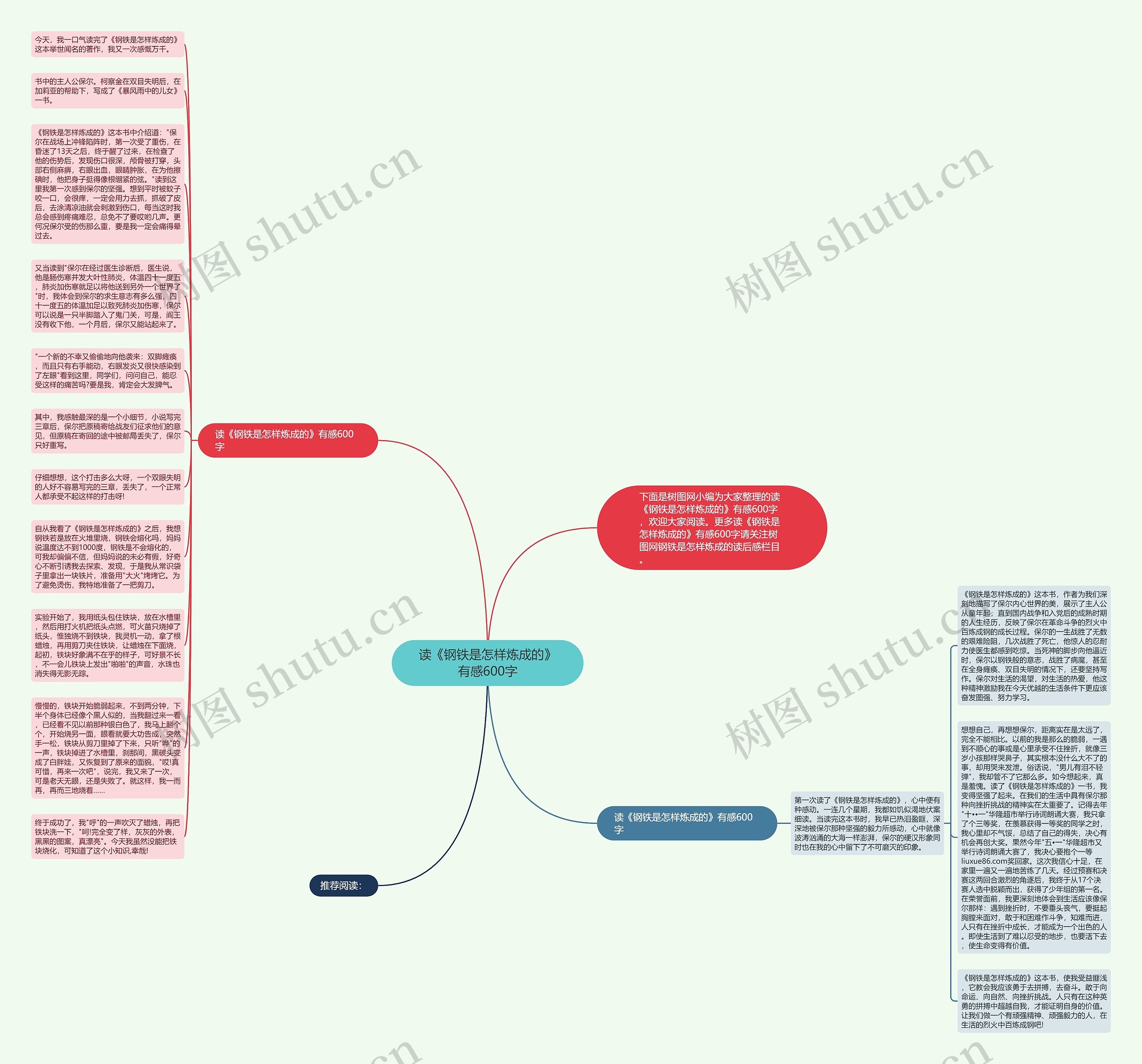 读《钢铁是怎样炼成的》有感600字思维导图