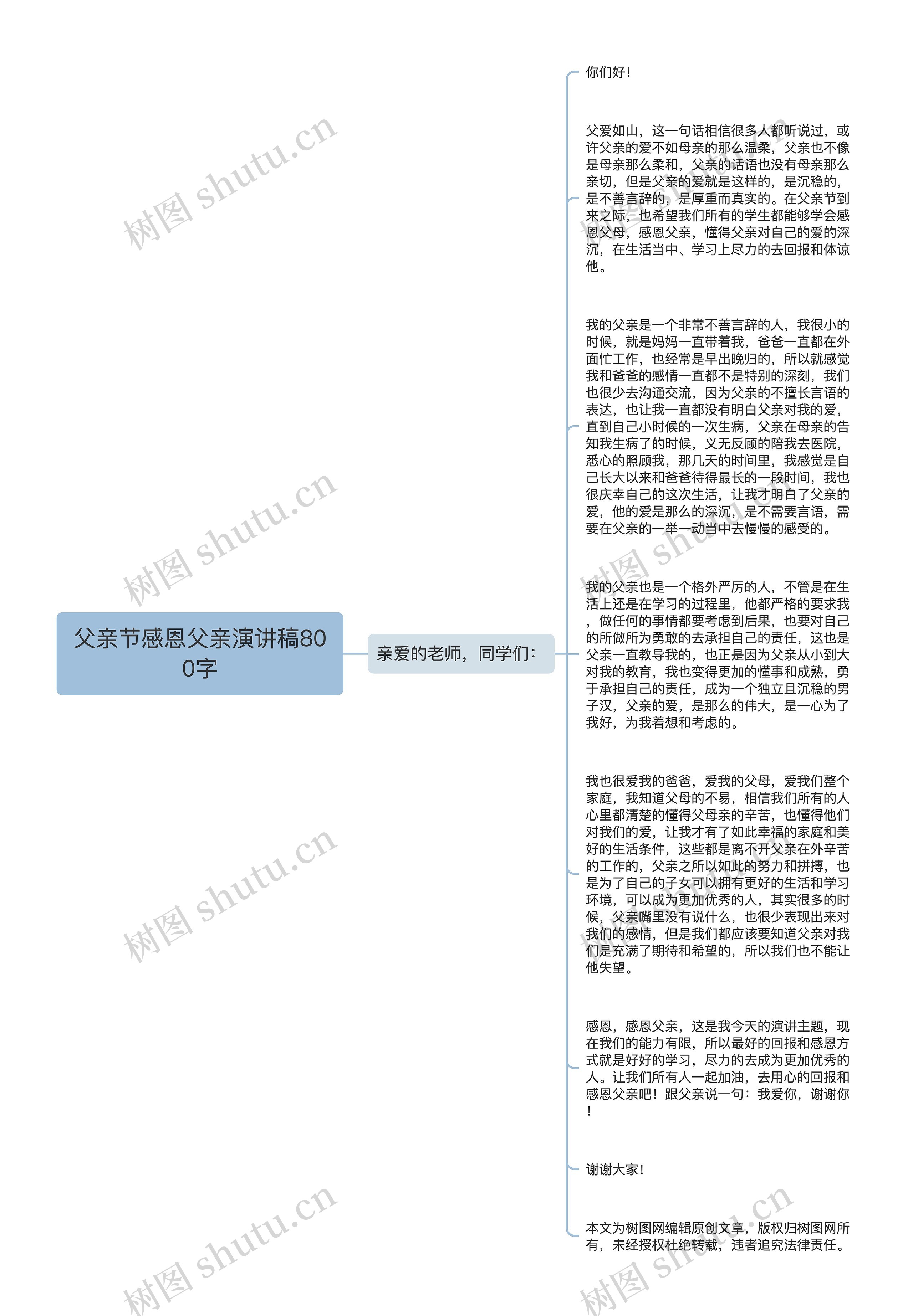 父亲节感恩父亲演讲稿800字