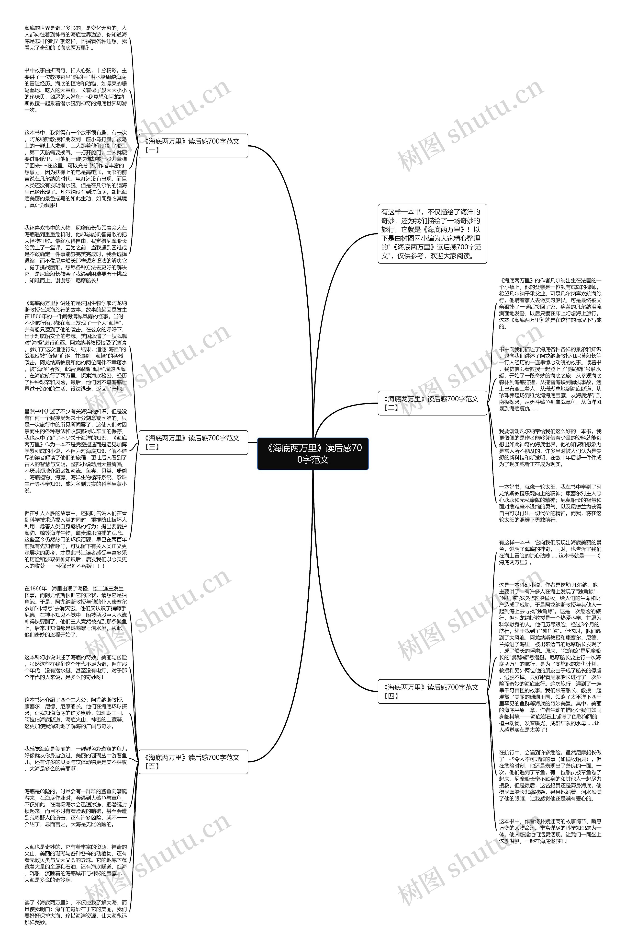 《海底两万里》读后感700字范文思维导图