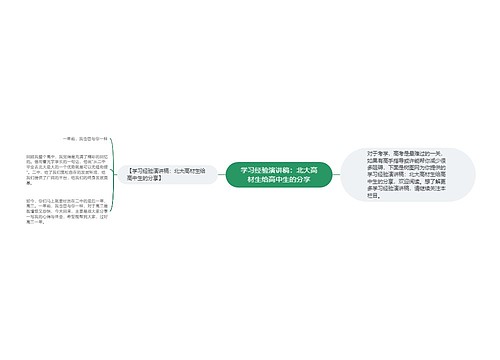 学习经验演讲稿：北大高材生给高中生的分享